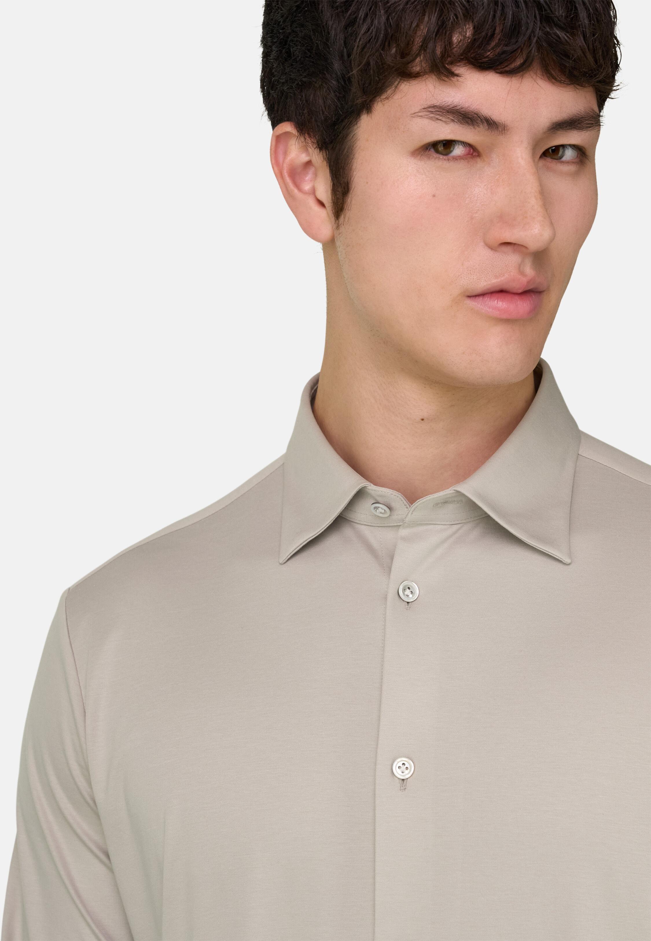 Regular Fit Cotton and Silk Polo Shirt Sand, Sand, large image number 2