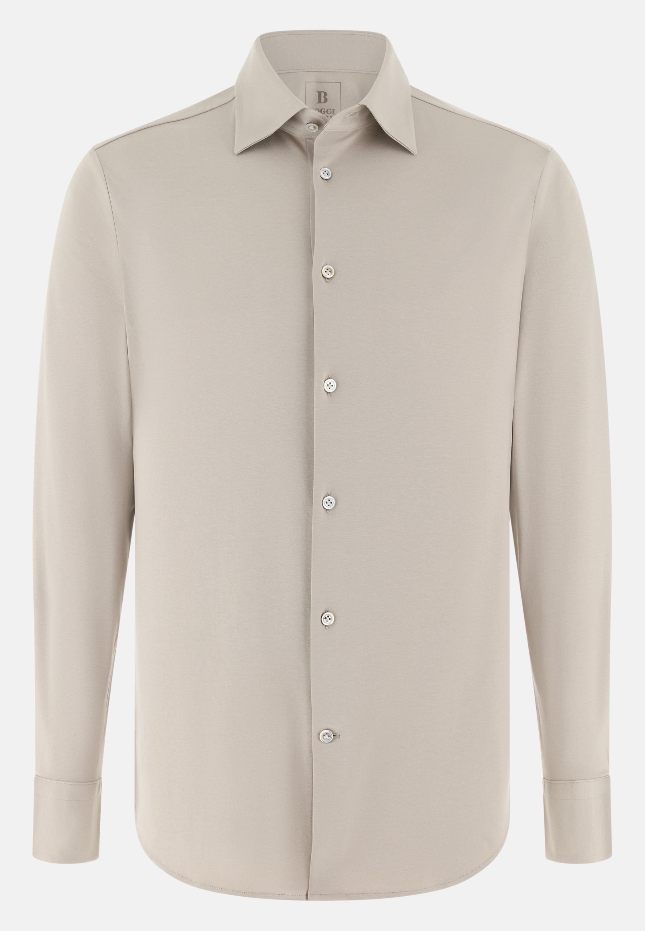 Regular Fit Cotton And Silk Polo Shirt Beige, 3901_SAND, large image number 4