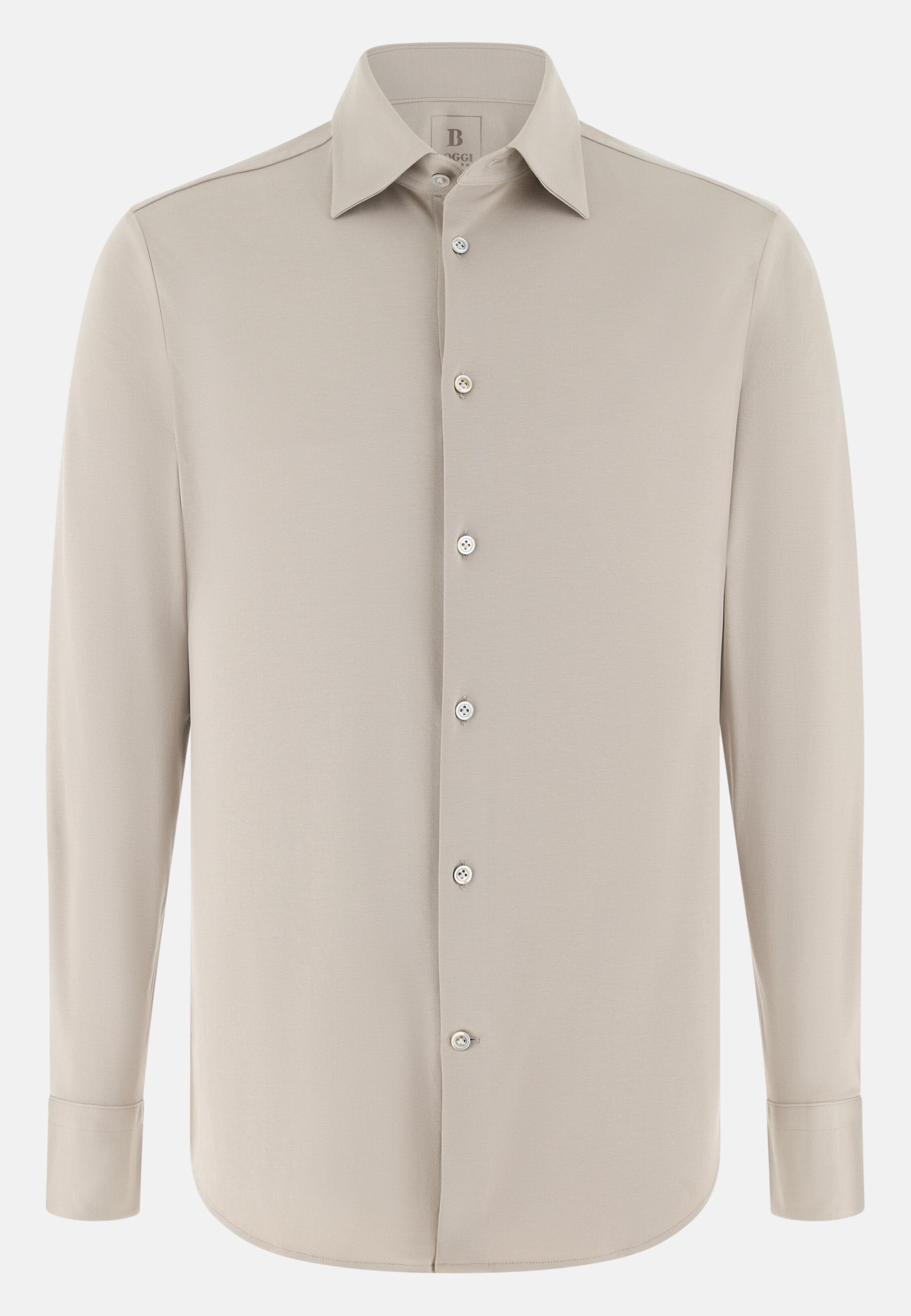 Regular Fit Cotton and Silk Polo Shirt Sand, Sand, large image number 4