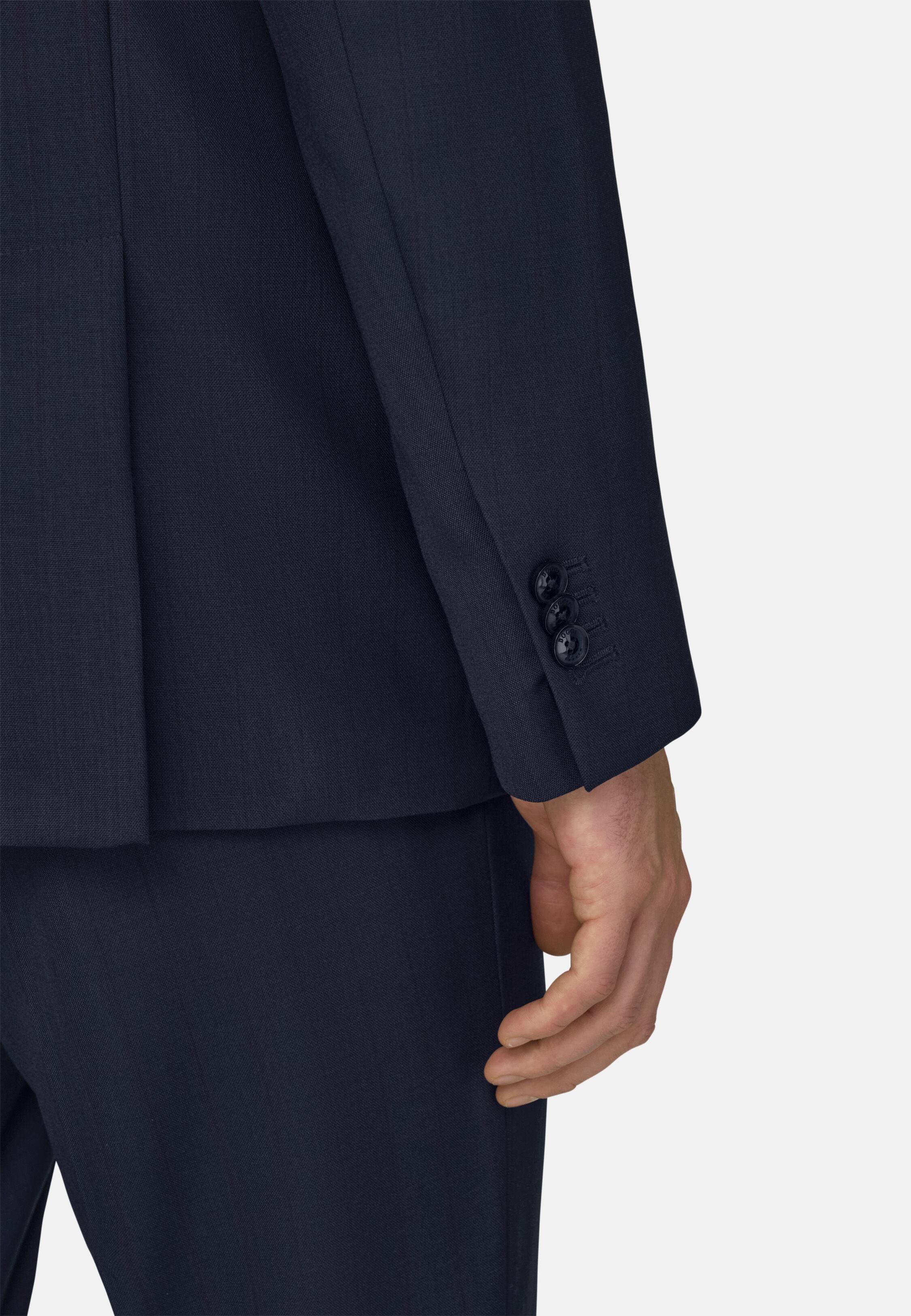 Pinstripe Suit in 100% Travel Wool Navy blue, Navy blue, large image number 3