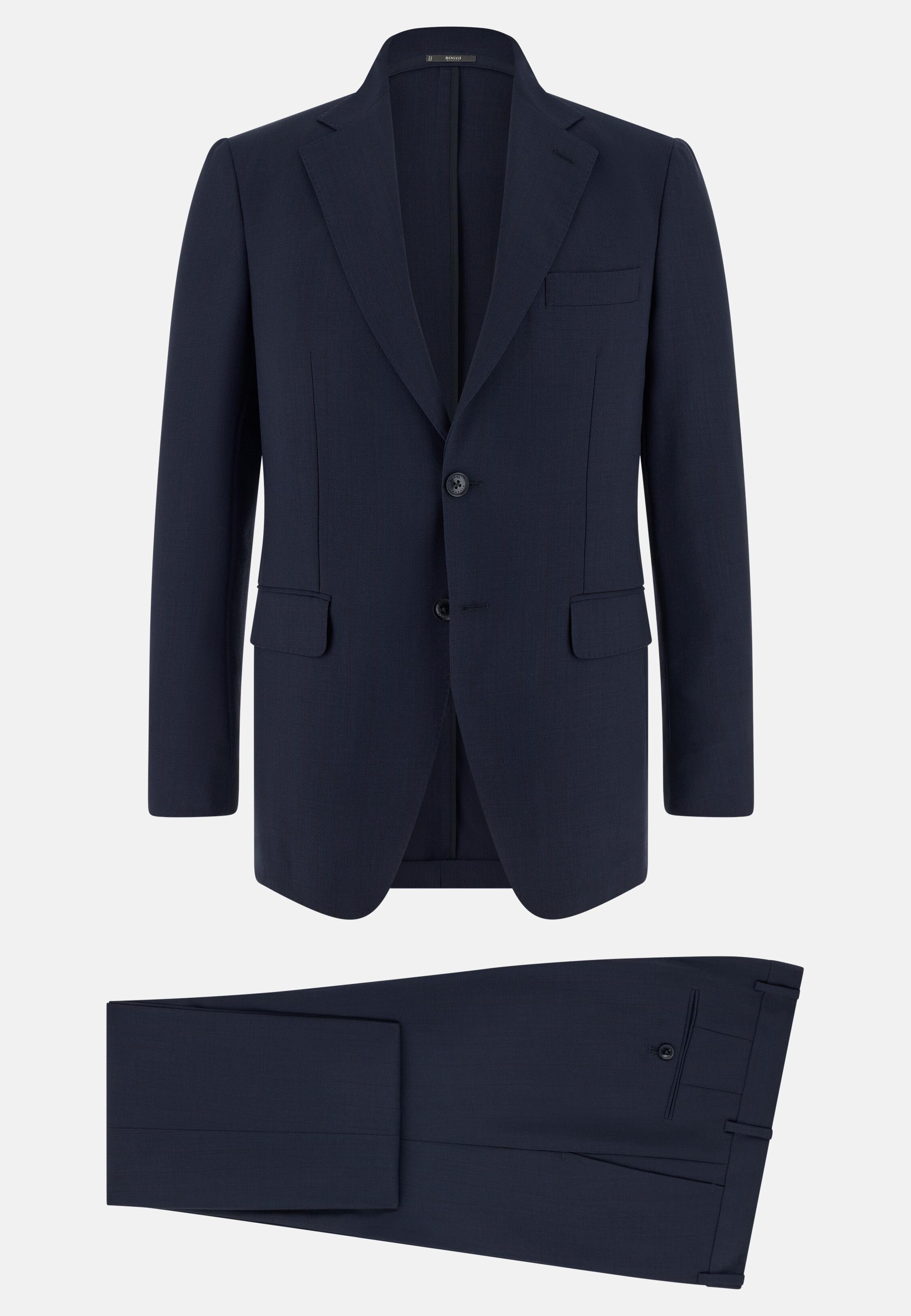 Pinstripe Suit In Travel Wool Blue, 3901_NAVY, large image number 4