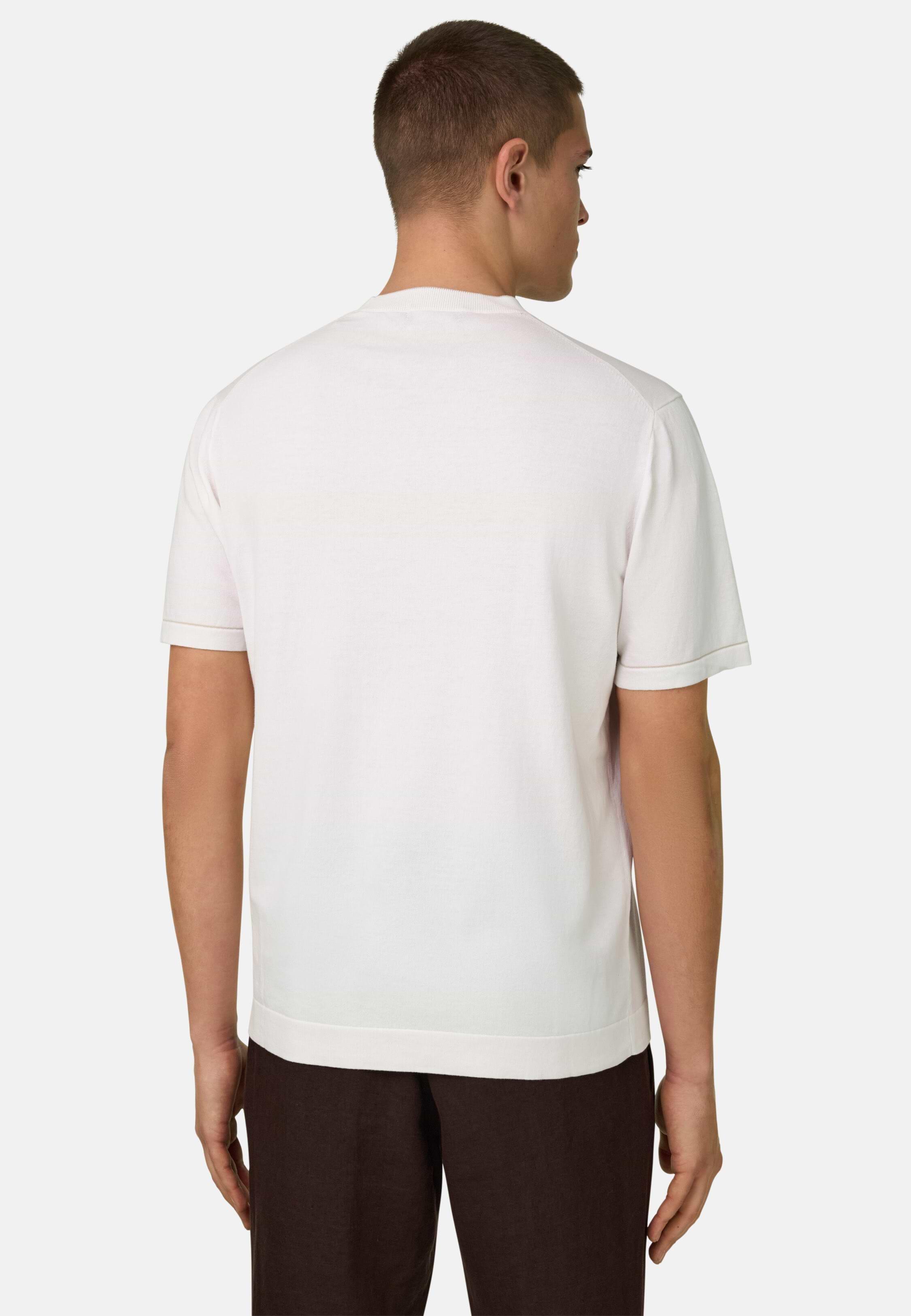 Cotton Cr&ecirc;pe Knit T-Shirt White, 3901_WHIT, medium