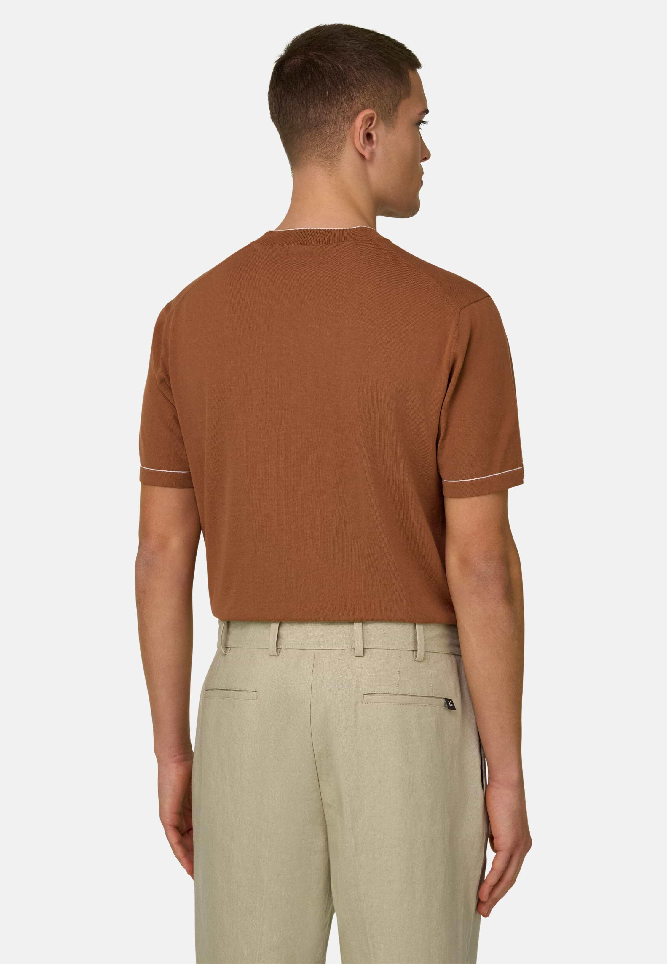 Cotton Cr&ecirc;pe Knit T-Shirt Rot, 3901_DKOR, medium