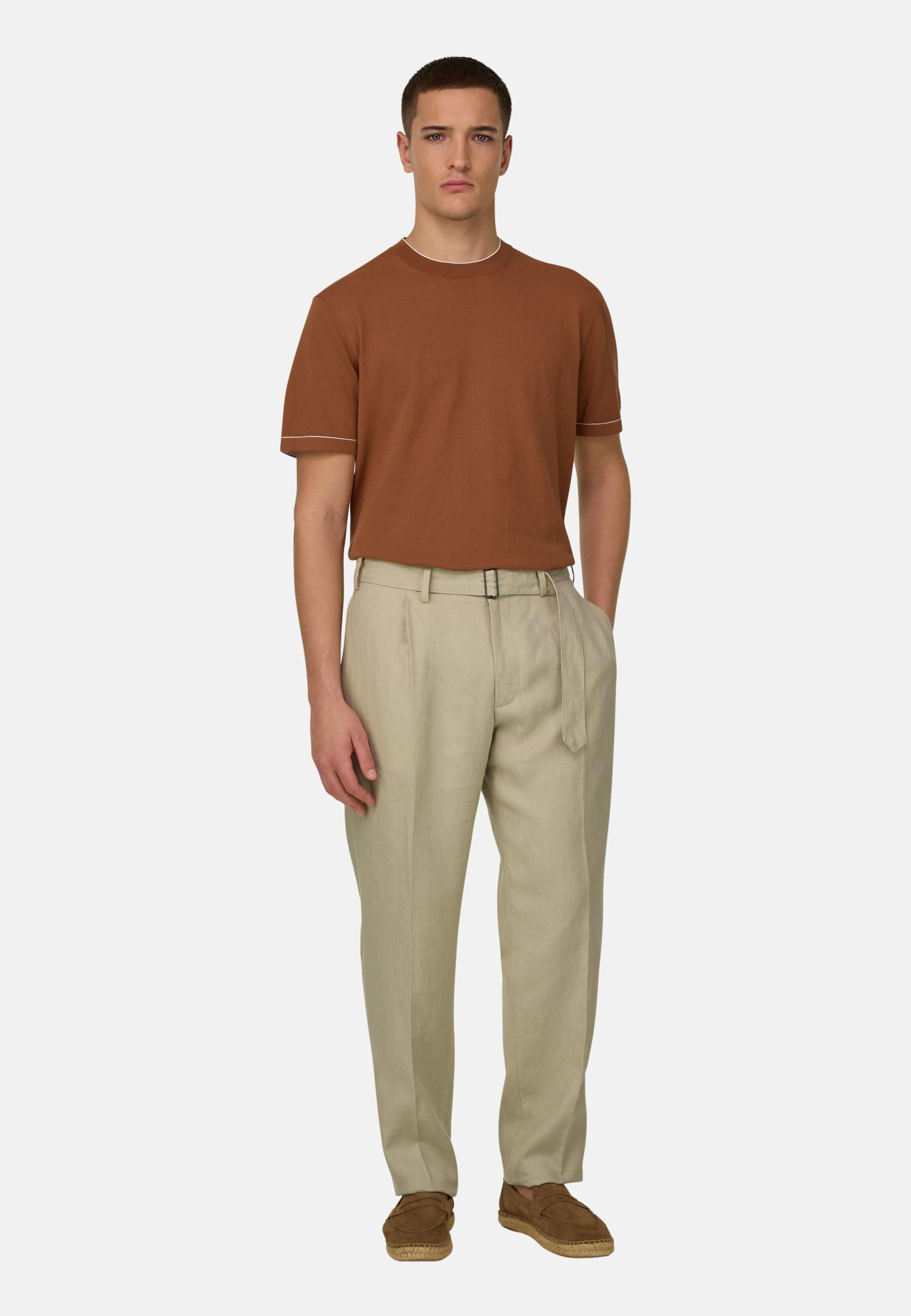 Cotton Cr&ecirc;pe Knit T-Shirt Rot, 3901_DKOR, large image number 3