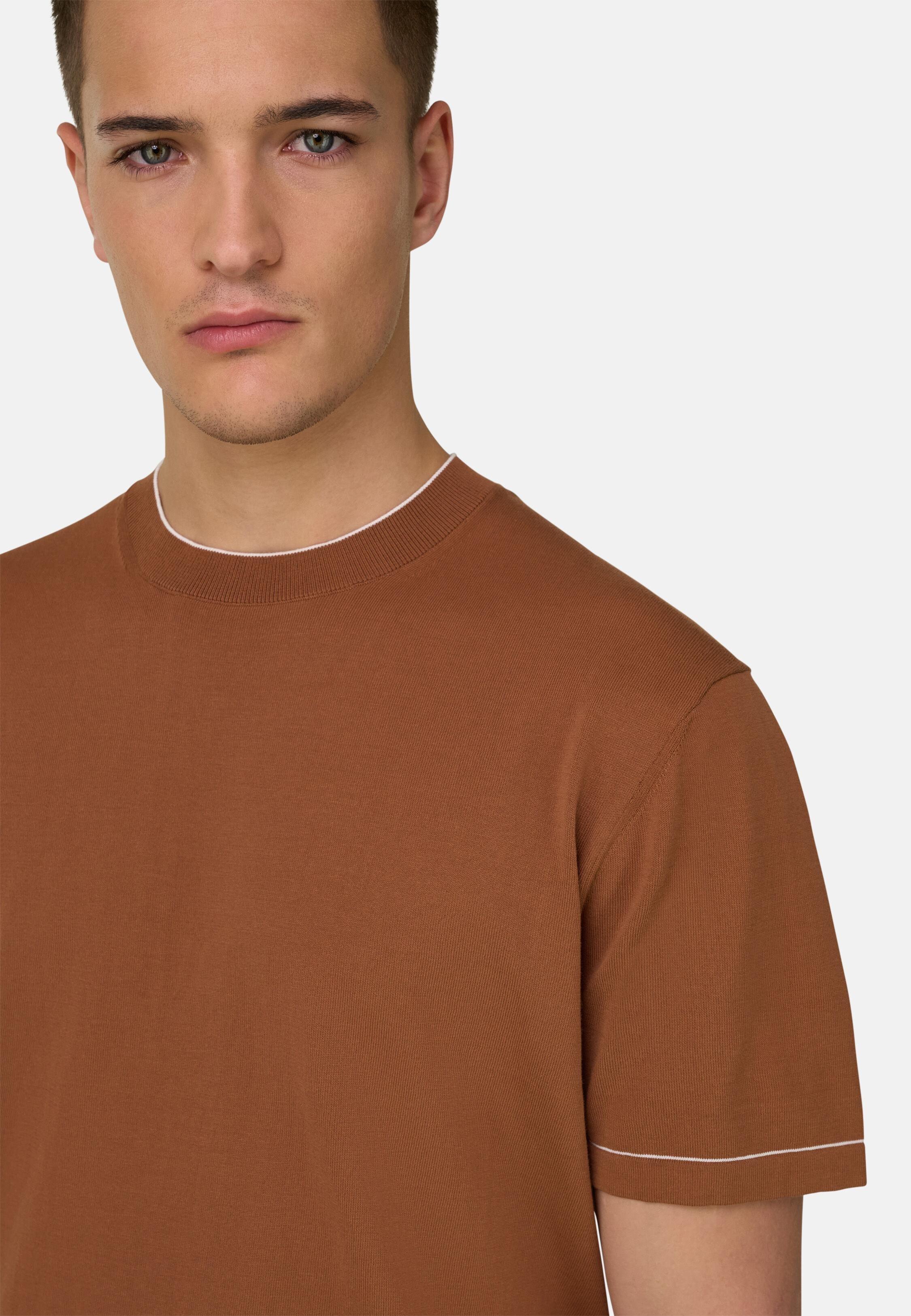 Cotton Cr&ecirc;pe Knit T-Shirt Rot, 3901_DKOR, large image number 4