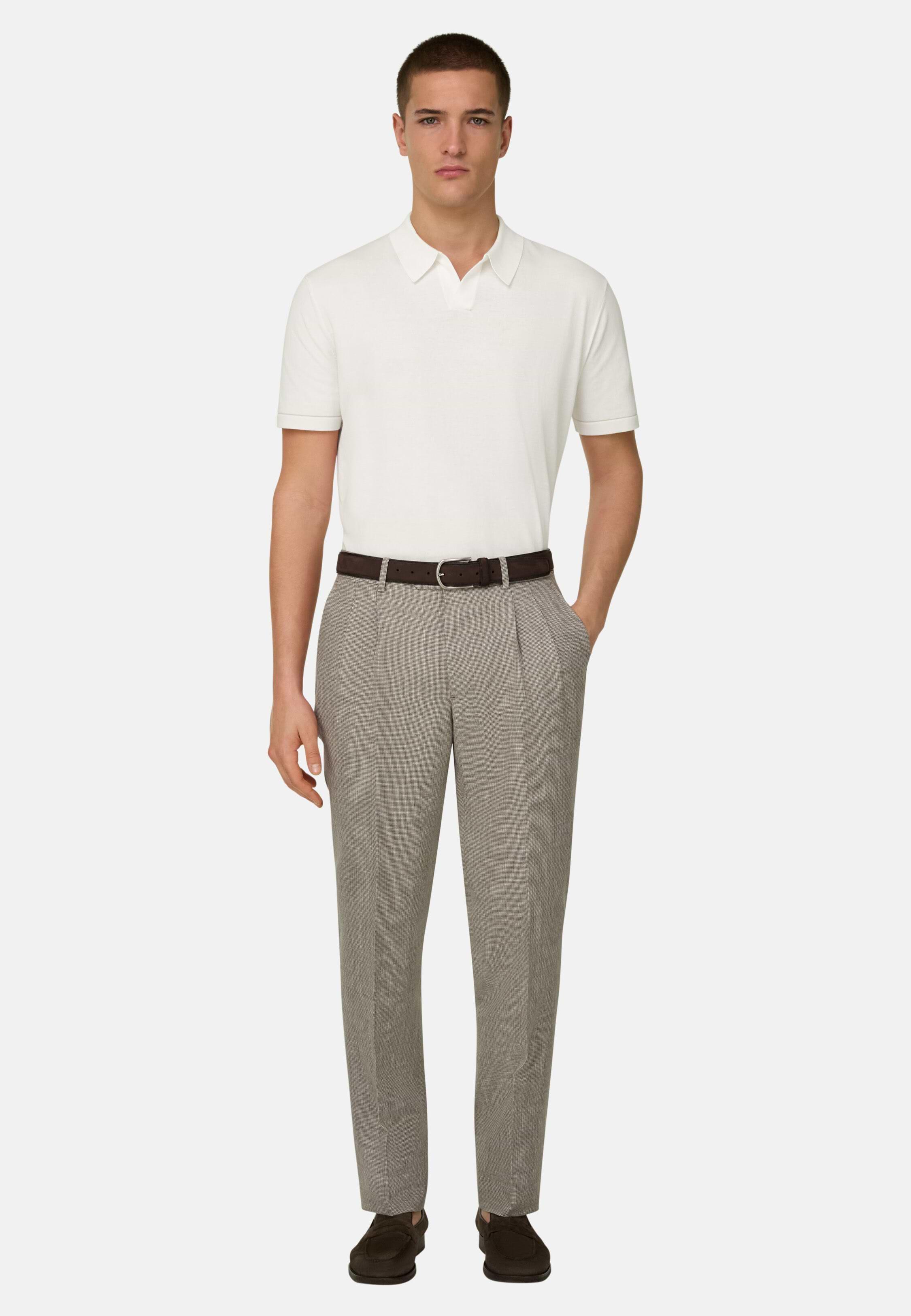 Cotton Crepe Knit Polo Shirt White, 3901_WHIT, large image number 2