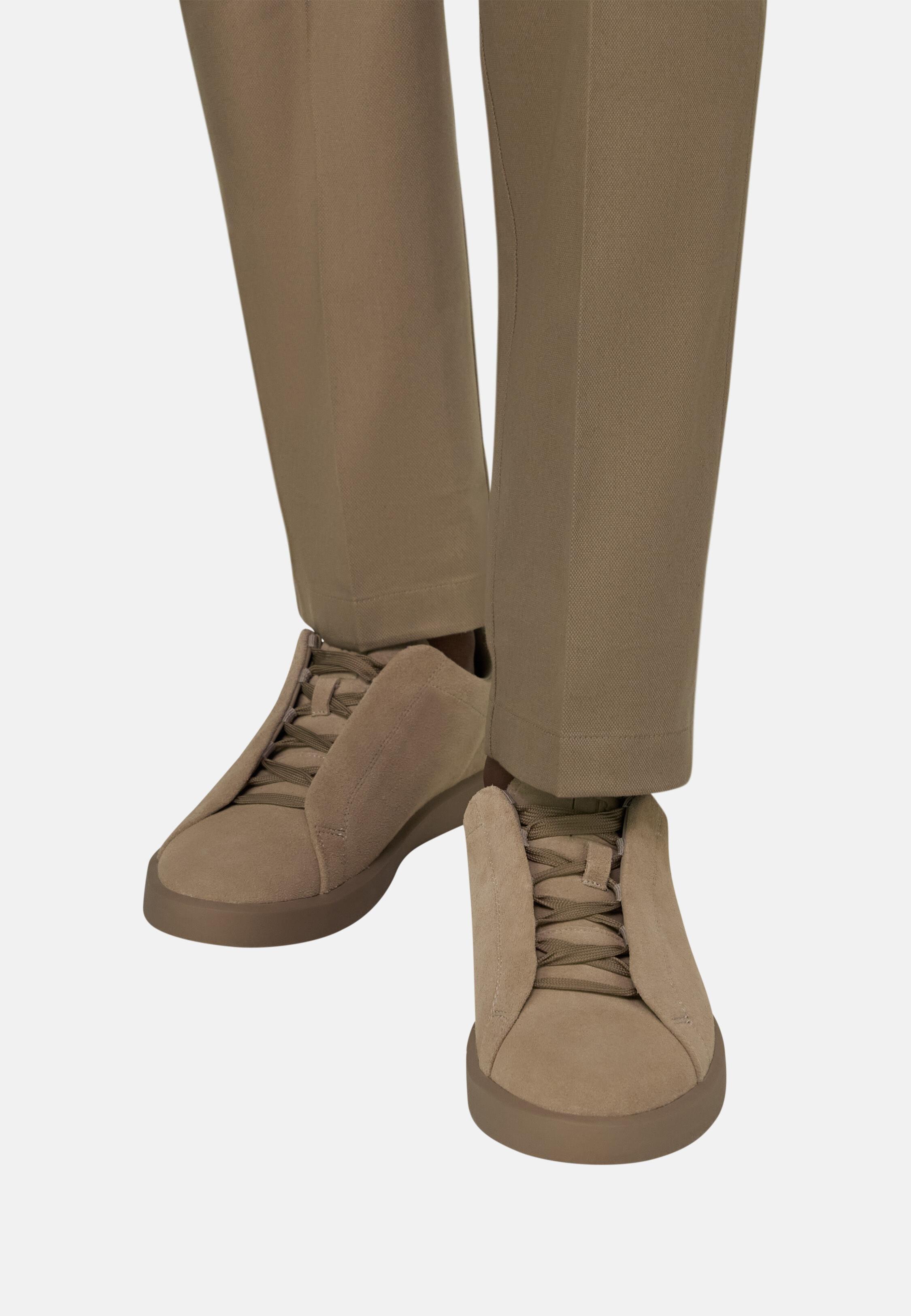 Essence Trainers in Suede Leather Taupe, Taupe, medium