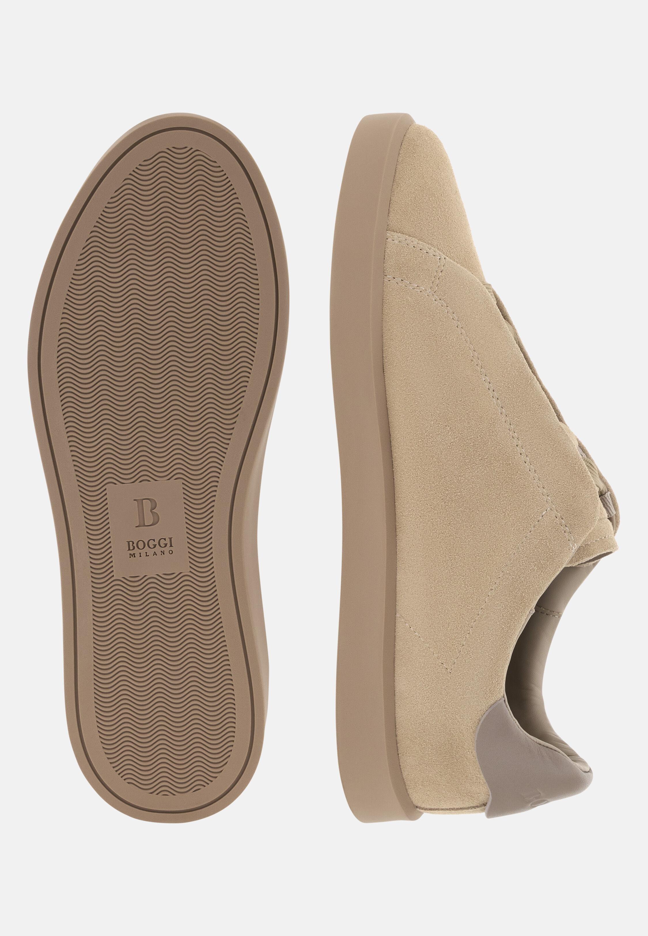 Essence Trainers in Suede Leather Taupe, Taupe, medium