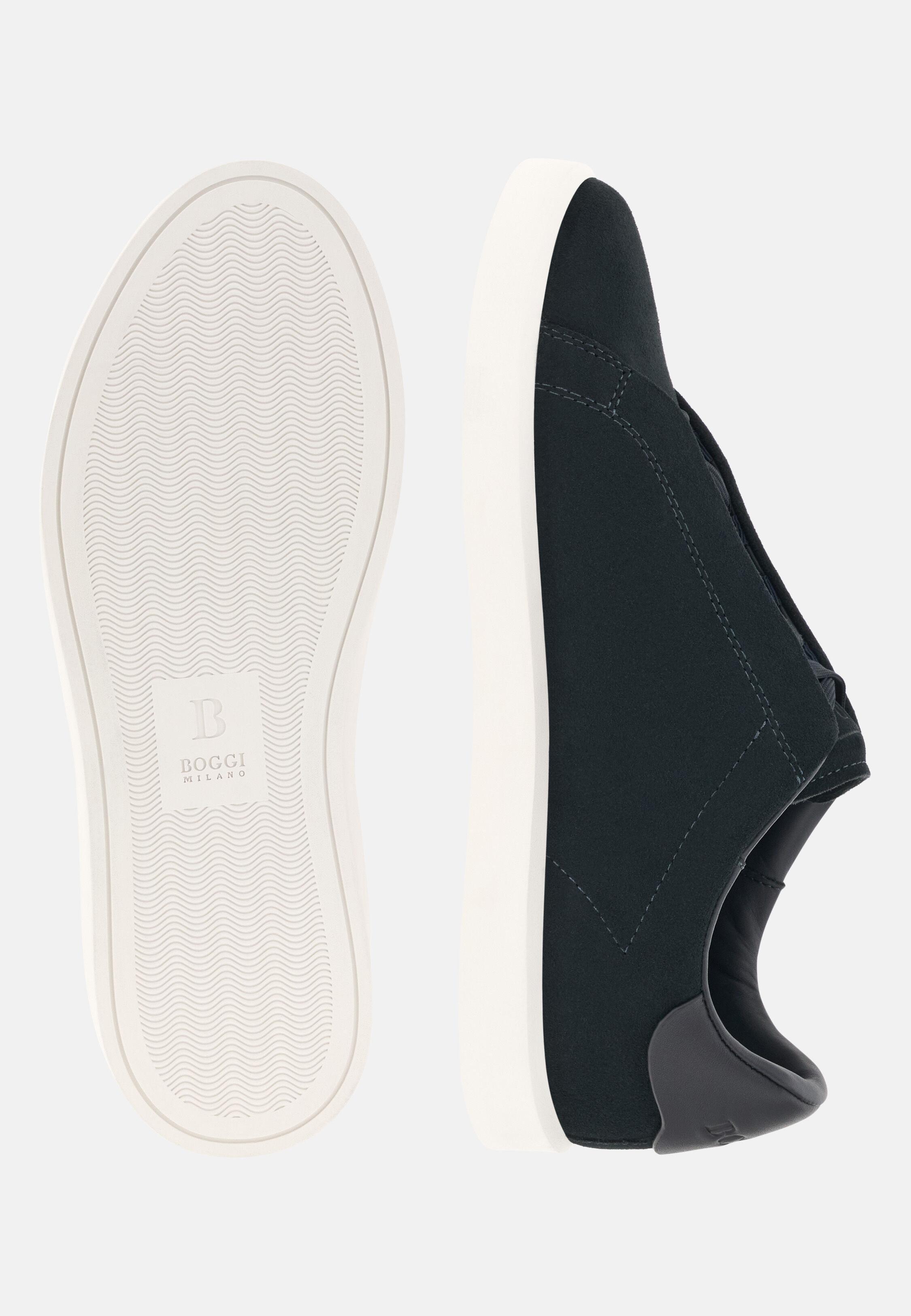 Essence Trainers In Suede Leather Navy, 3901_NAVY, large image number 2