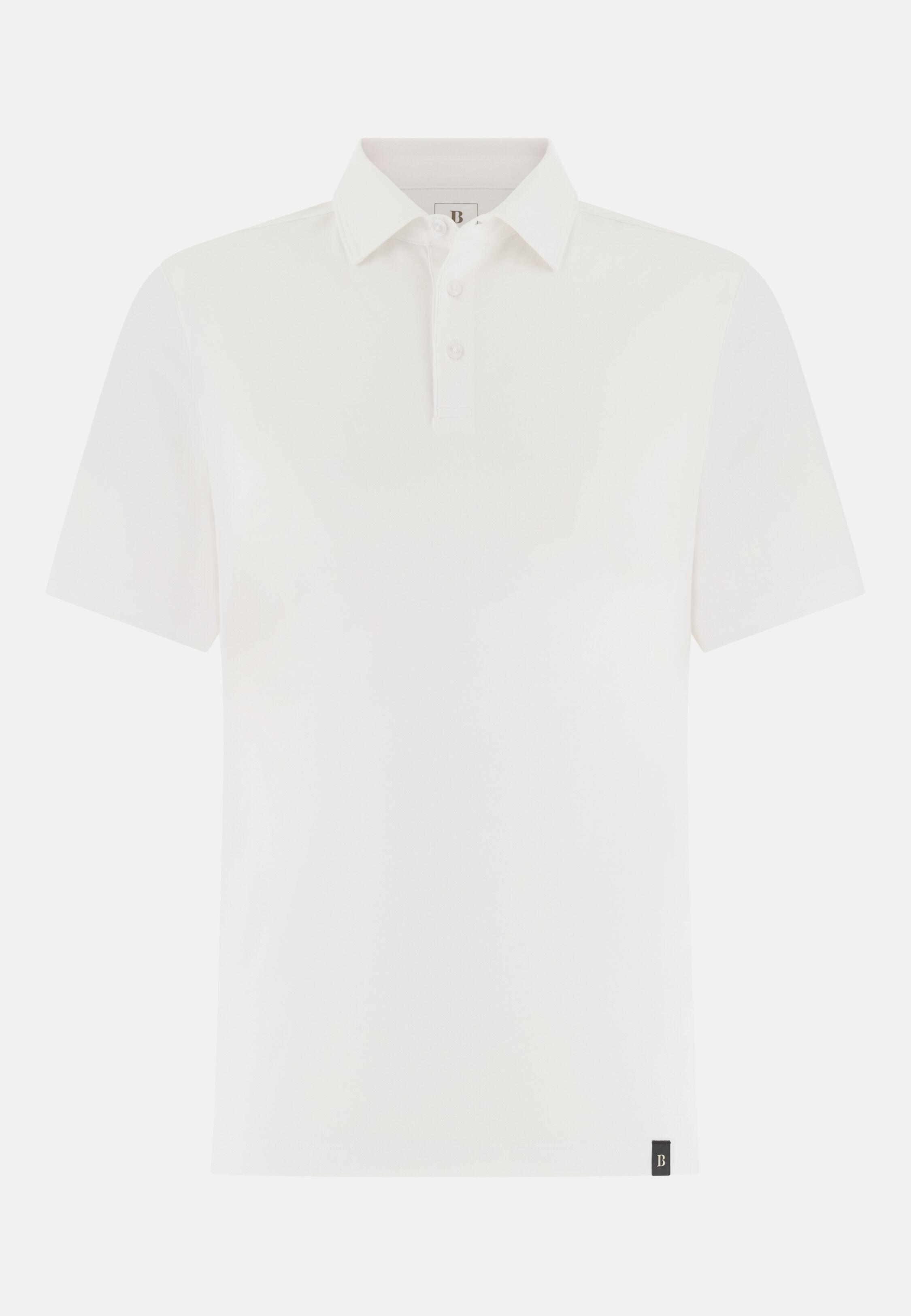 Polo Shirt In Stretch Pima Cotton, White, large image number 3