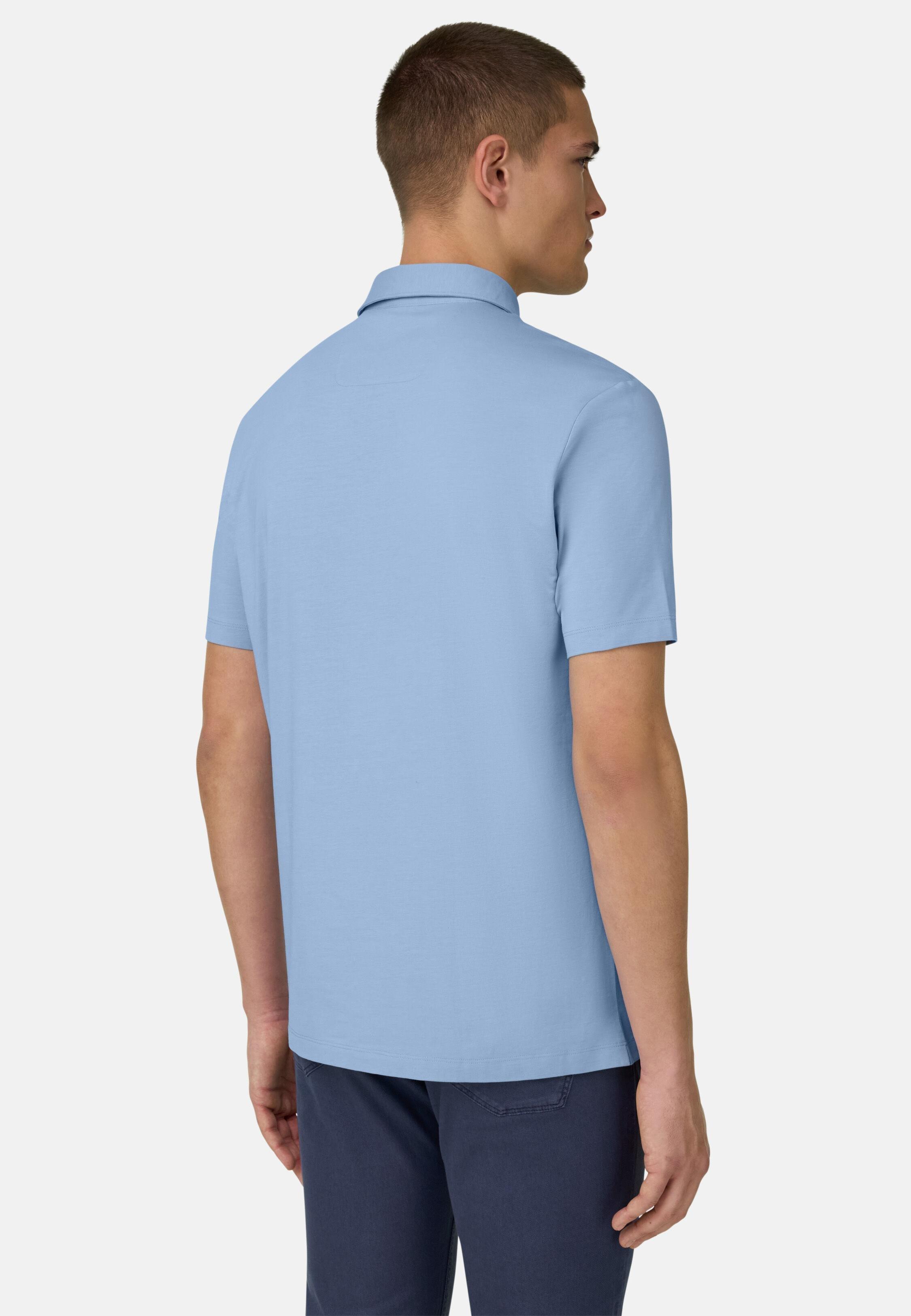 Polo Shirt In Stretch Pima Cotton, 3901_SLTB, large image number 1