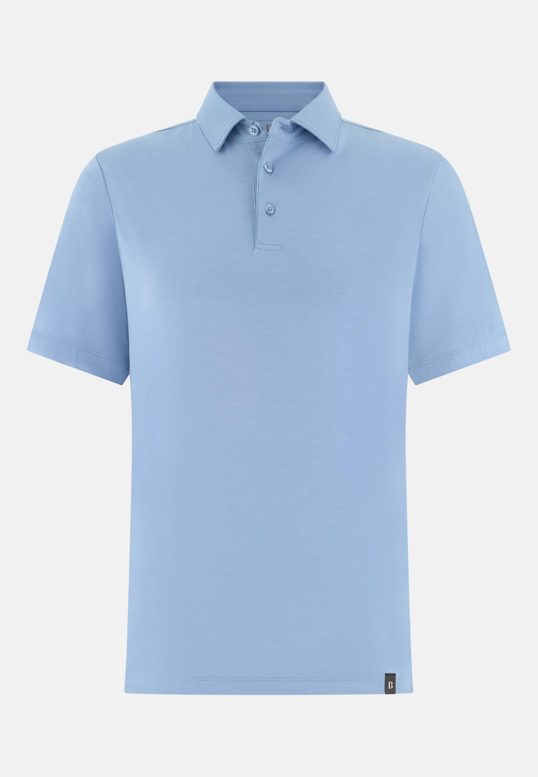 Polo Shirt In Stretch Pima Cotton, 3901_SLTB, large image number 3