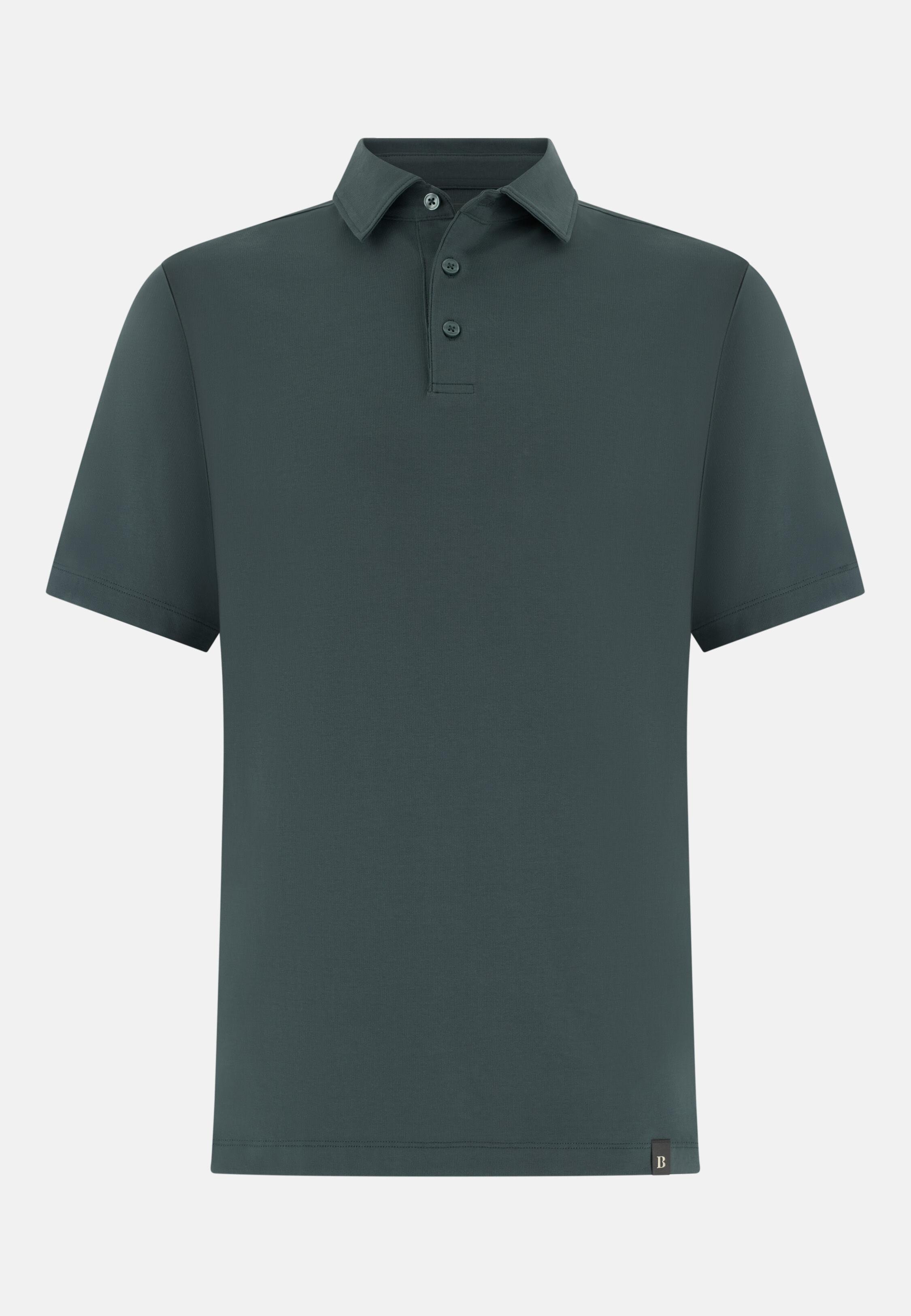 Polo Shirt In Stretch Pima Cotton, Green, large image number 3