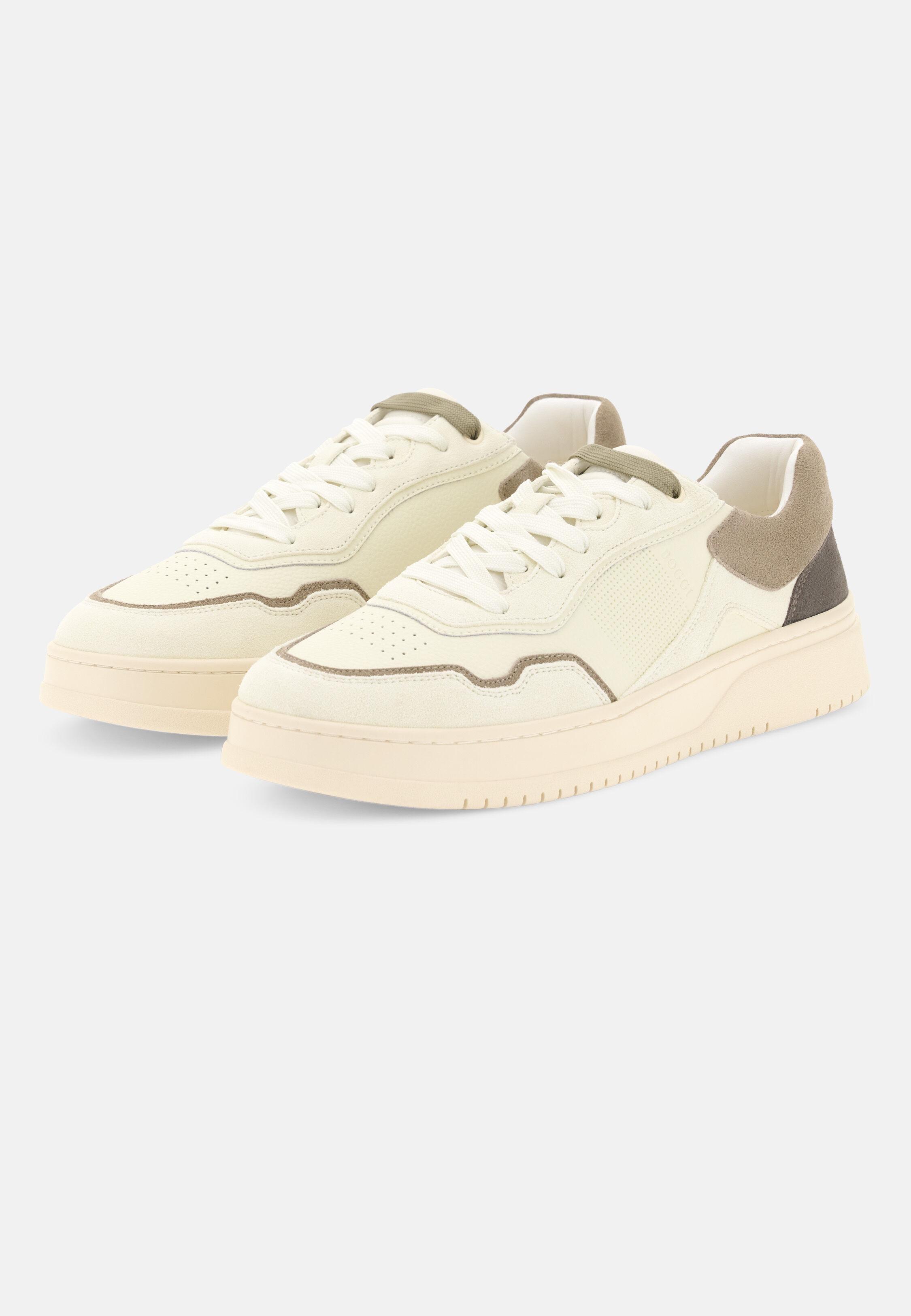 Journey Leather Mix Trainers Cream, 3901_CREA, large image number 1