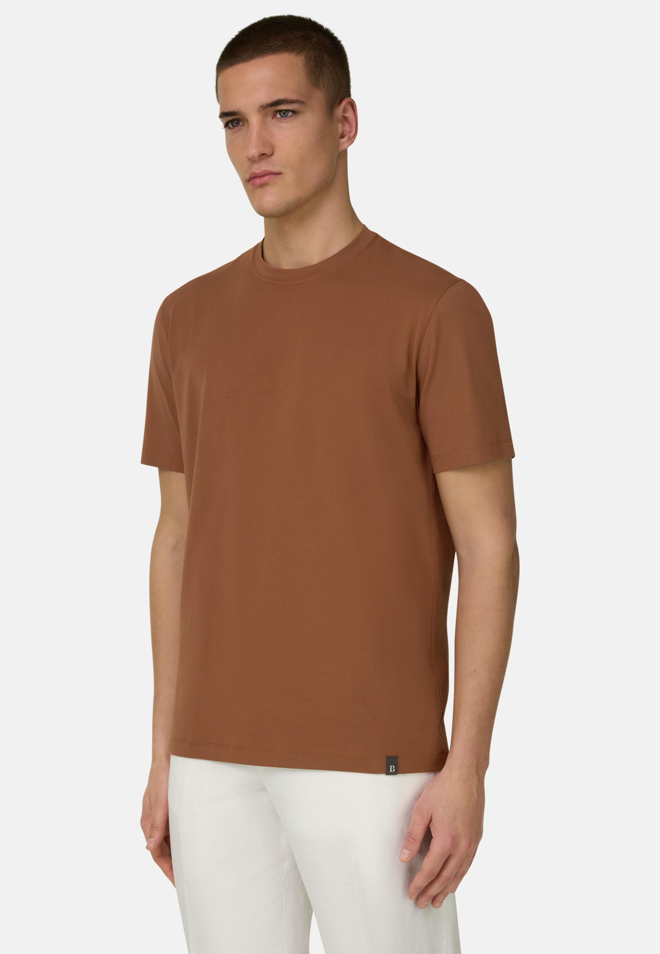 تي شيرت من قطن بيما المطاطي بني صدئي, 3901_RUST, medium