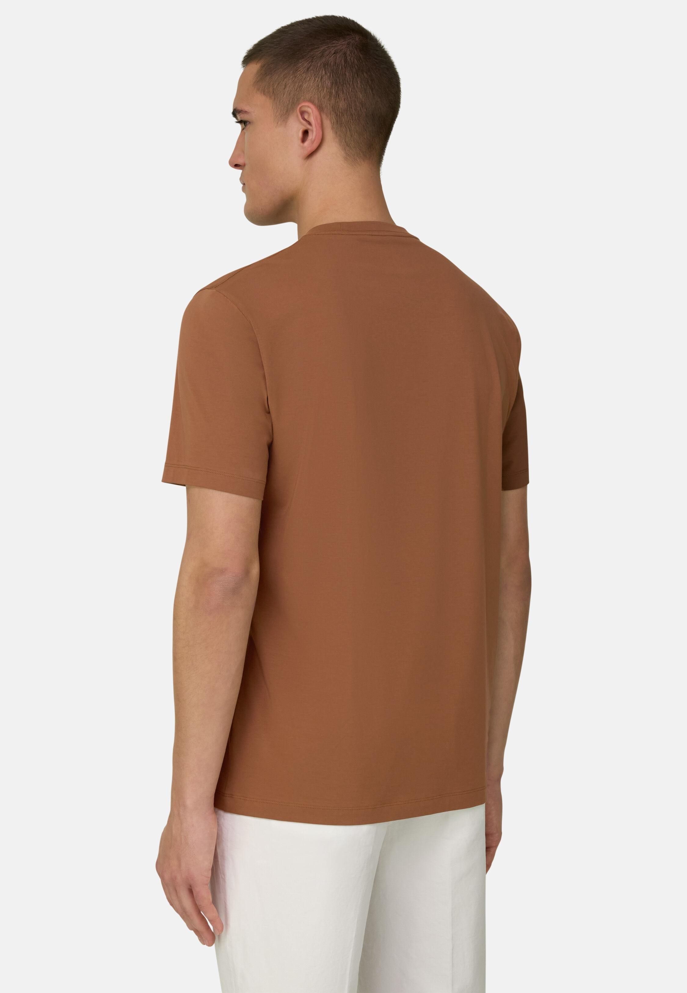 تي شيرت من قطن بيما المطاطي بني صدئي, 3901_RUST, medium