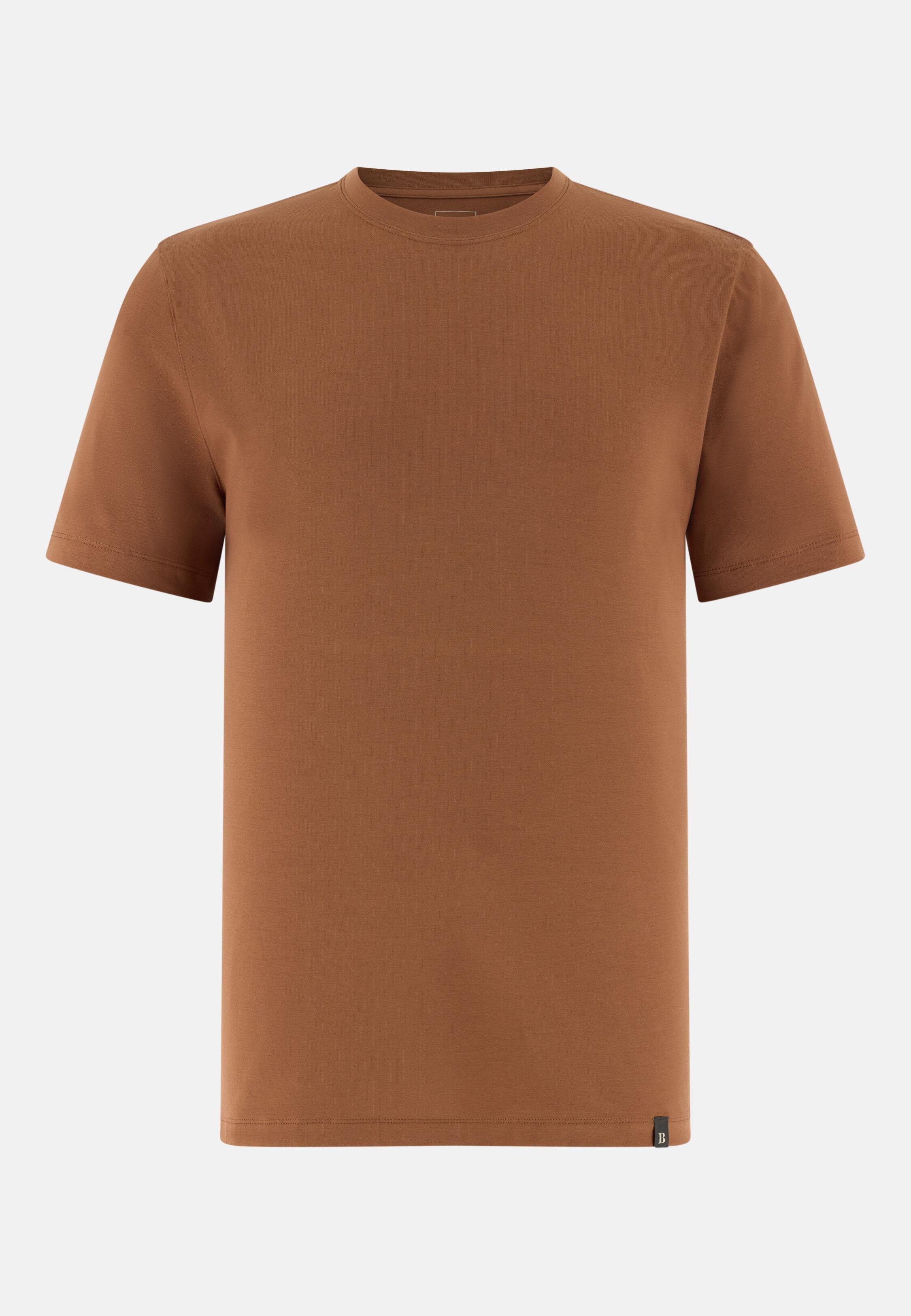 تي شيرت من قطن بيما المطاطي بني صدئي, 3901_RUST, large image number 3
