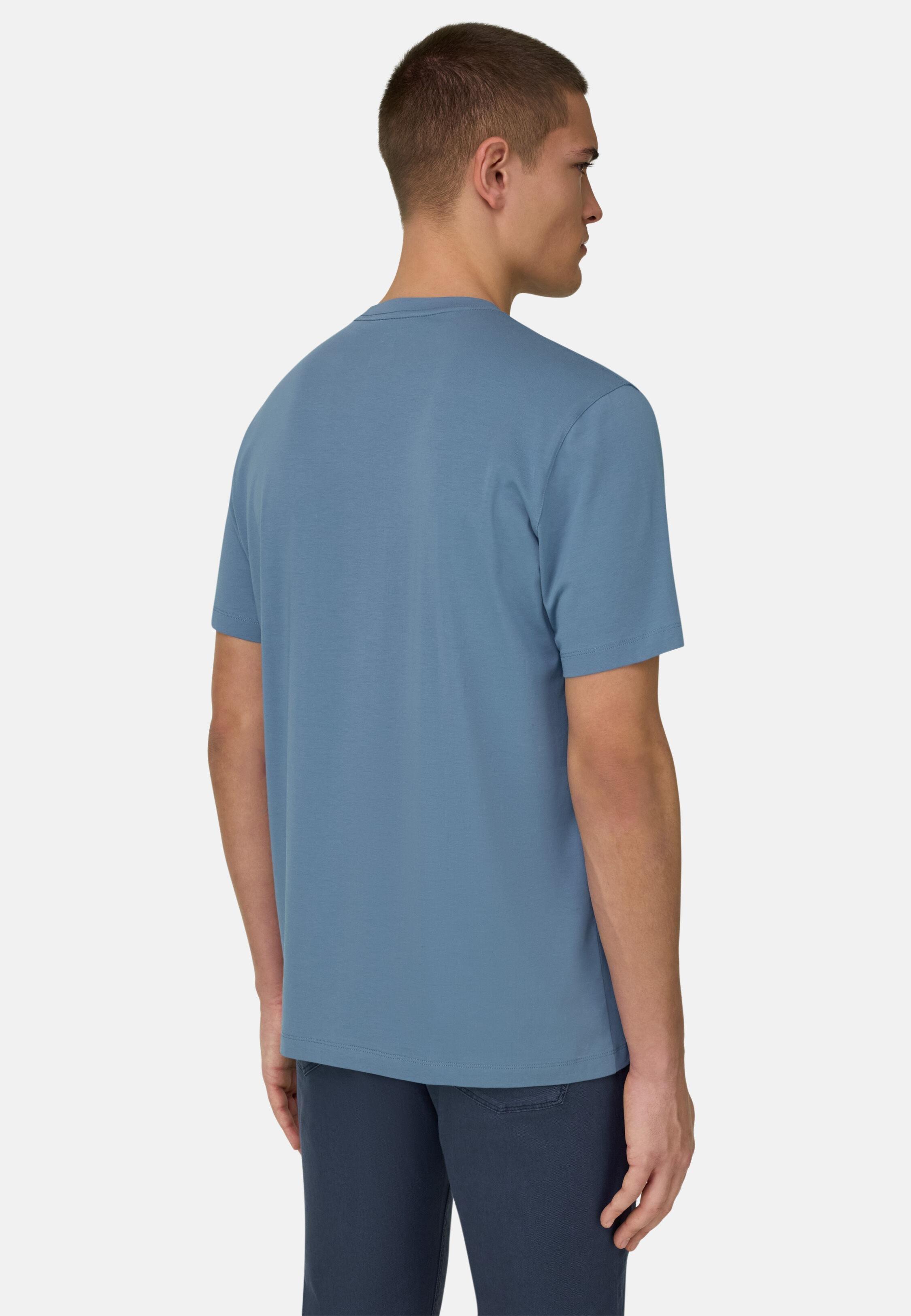 T-Shirt In Stretch Pima Cotton, Light Blue, medium