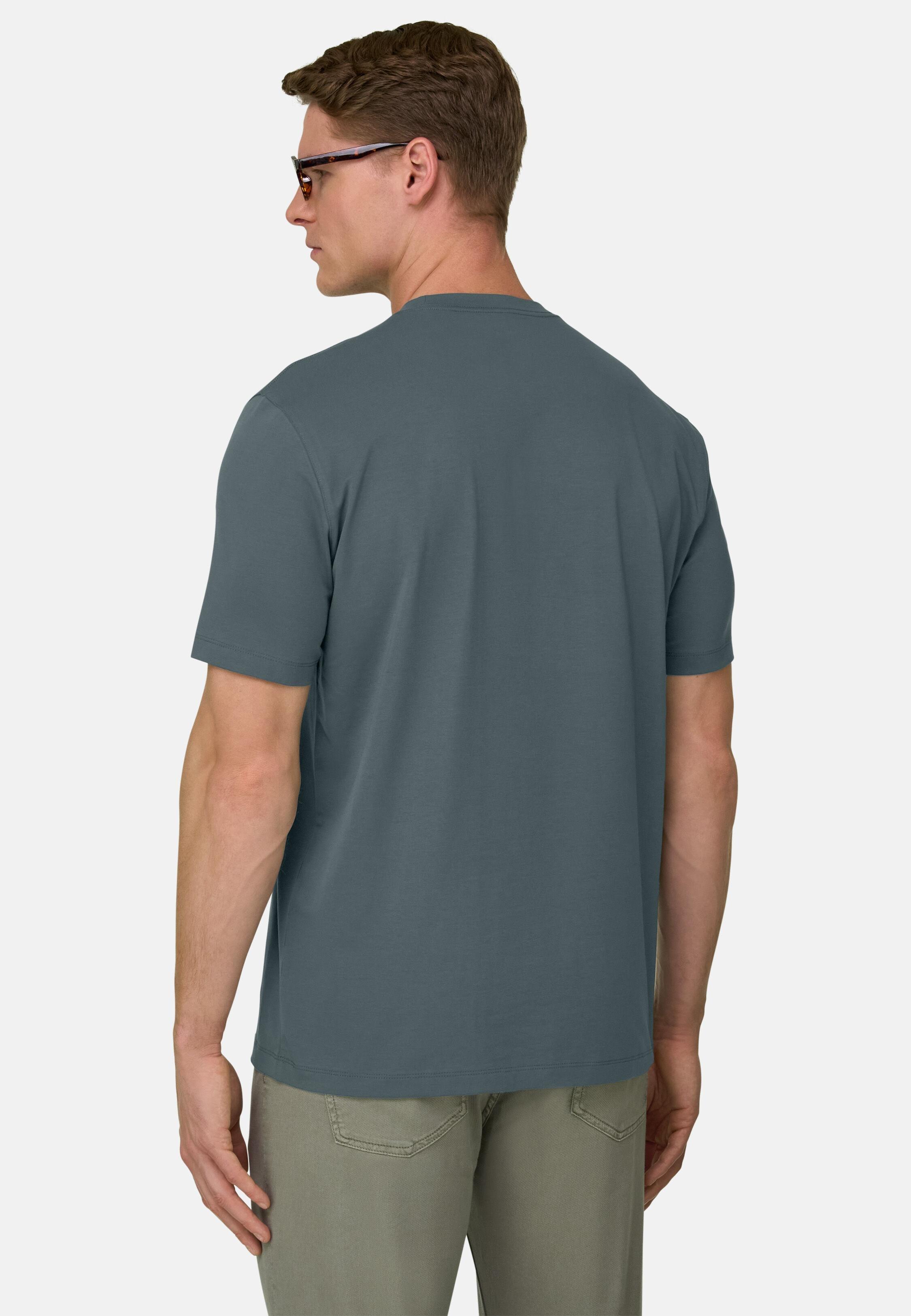 T-Shirt In Stretch Pima Cotton Green, Green, large image number 1