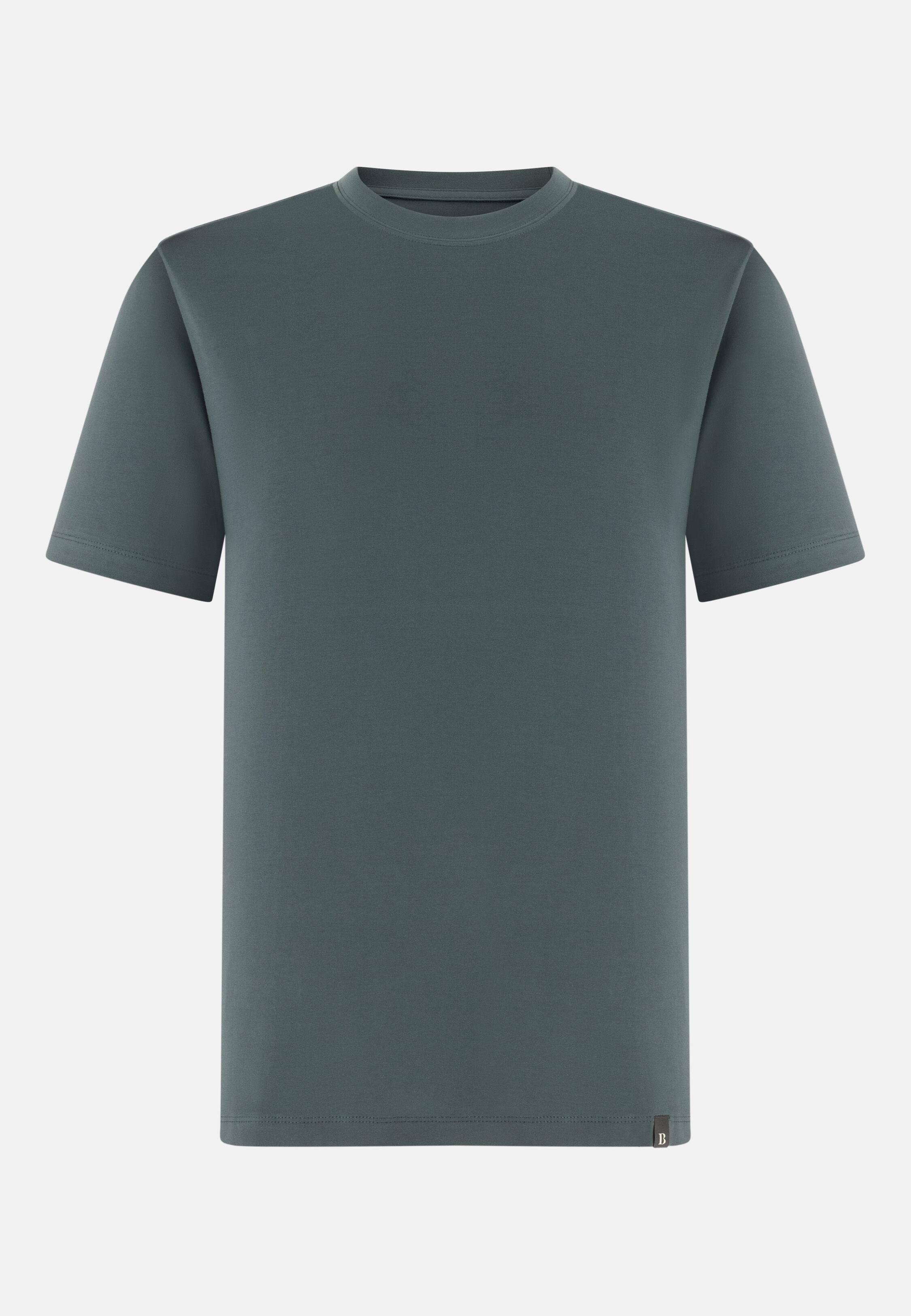 T-Shirt In Stretch Pima Cotton Green, Green, large image number 3