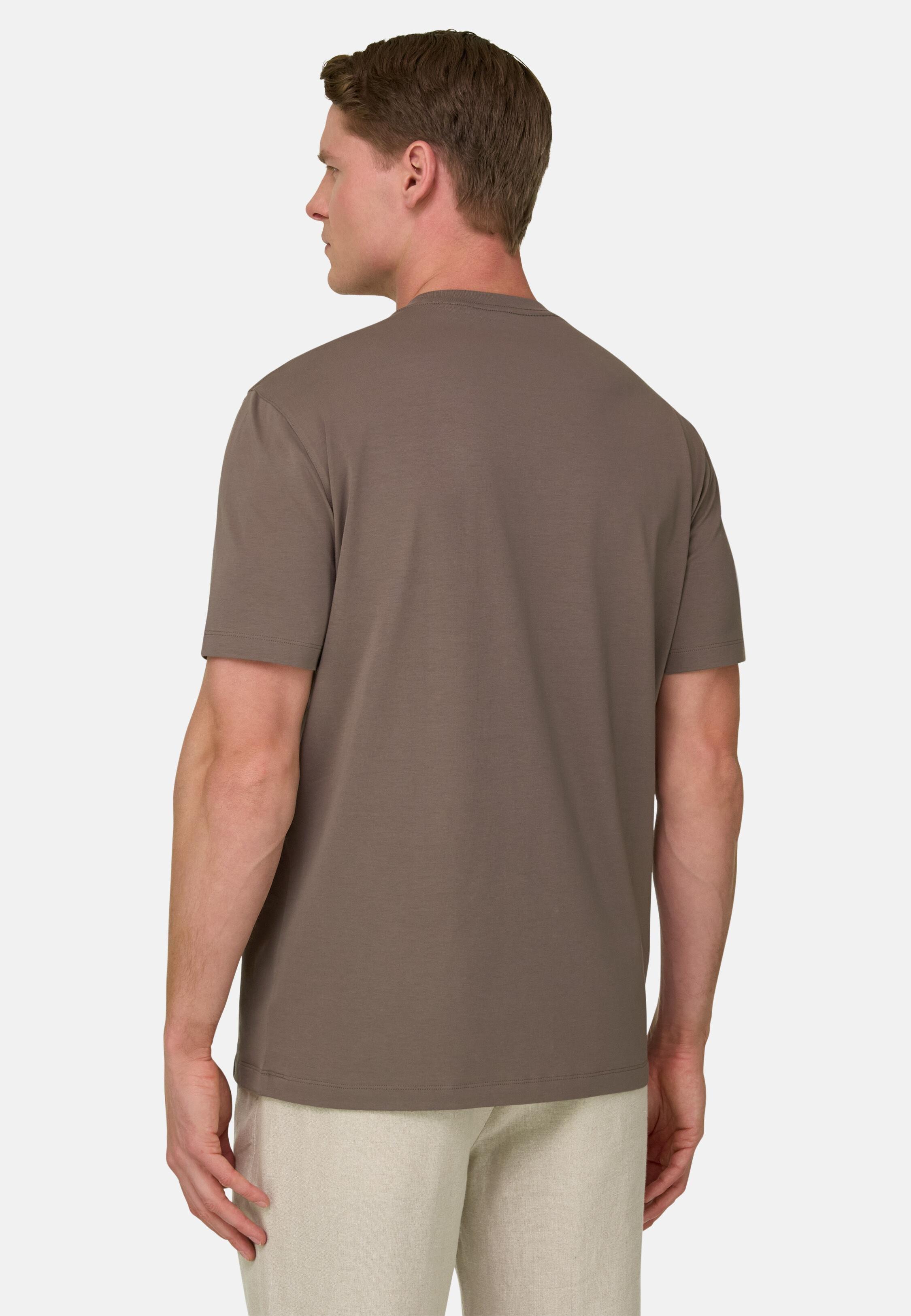 T-Shirt In Stretch Pima Cotton Mud, Mud, large image number 1