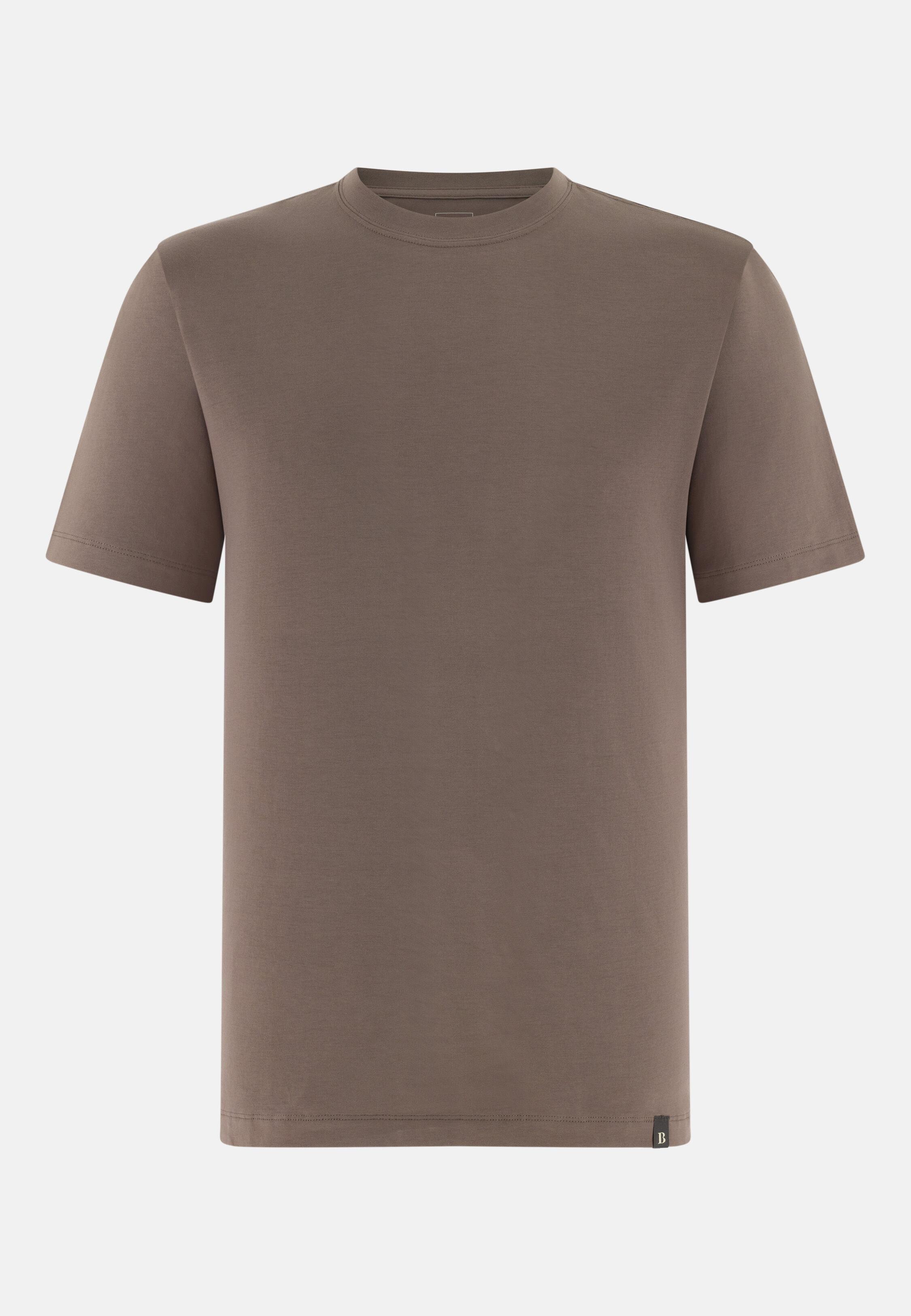 T-Shirt In Stretch Pima Cotton Mud, Mud, large image number 3