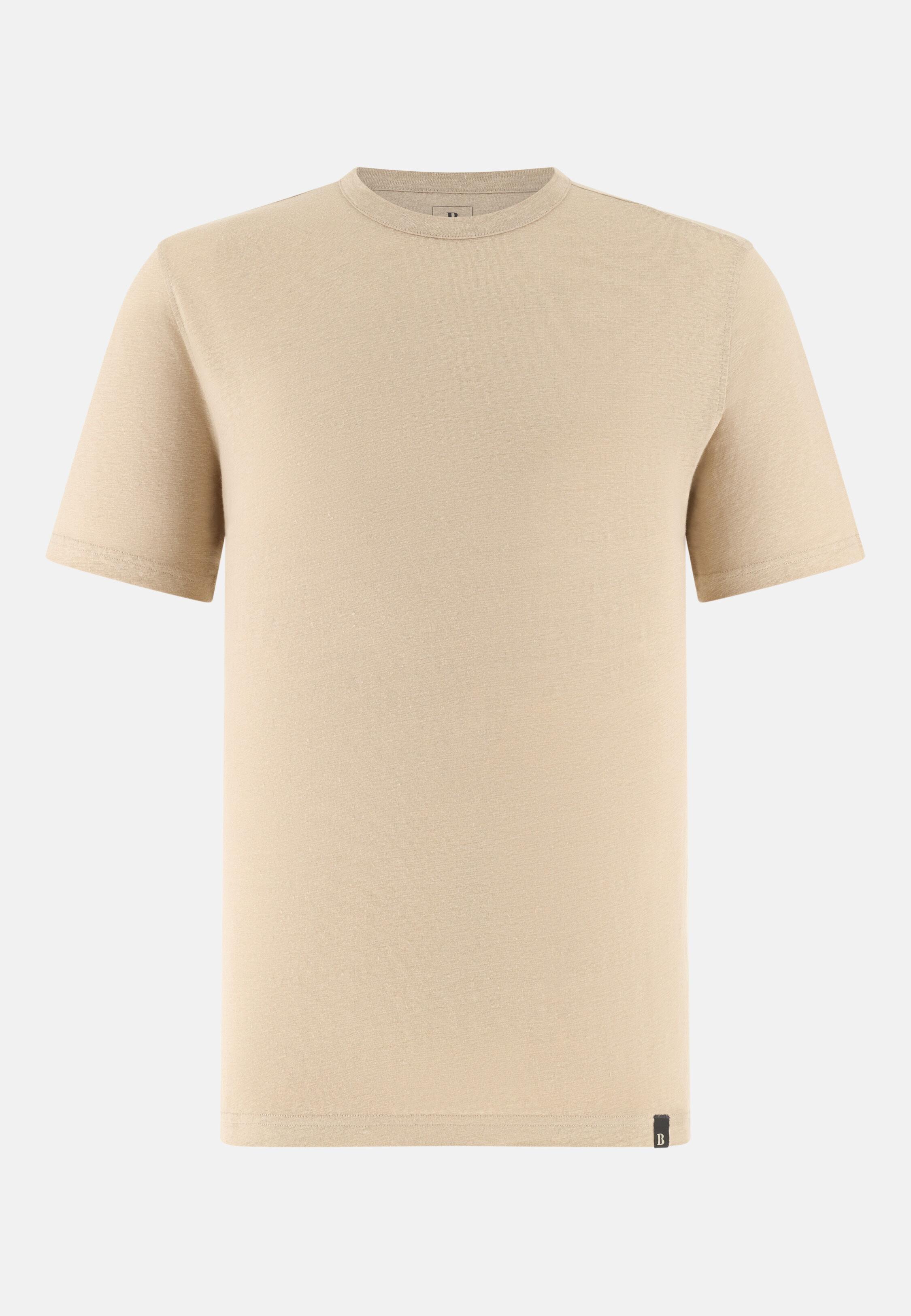 T Shirt in Stretch Linen Jersey Sand, Sand, large image number 3