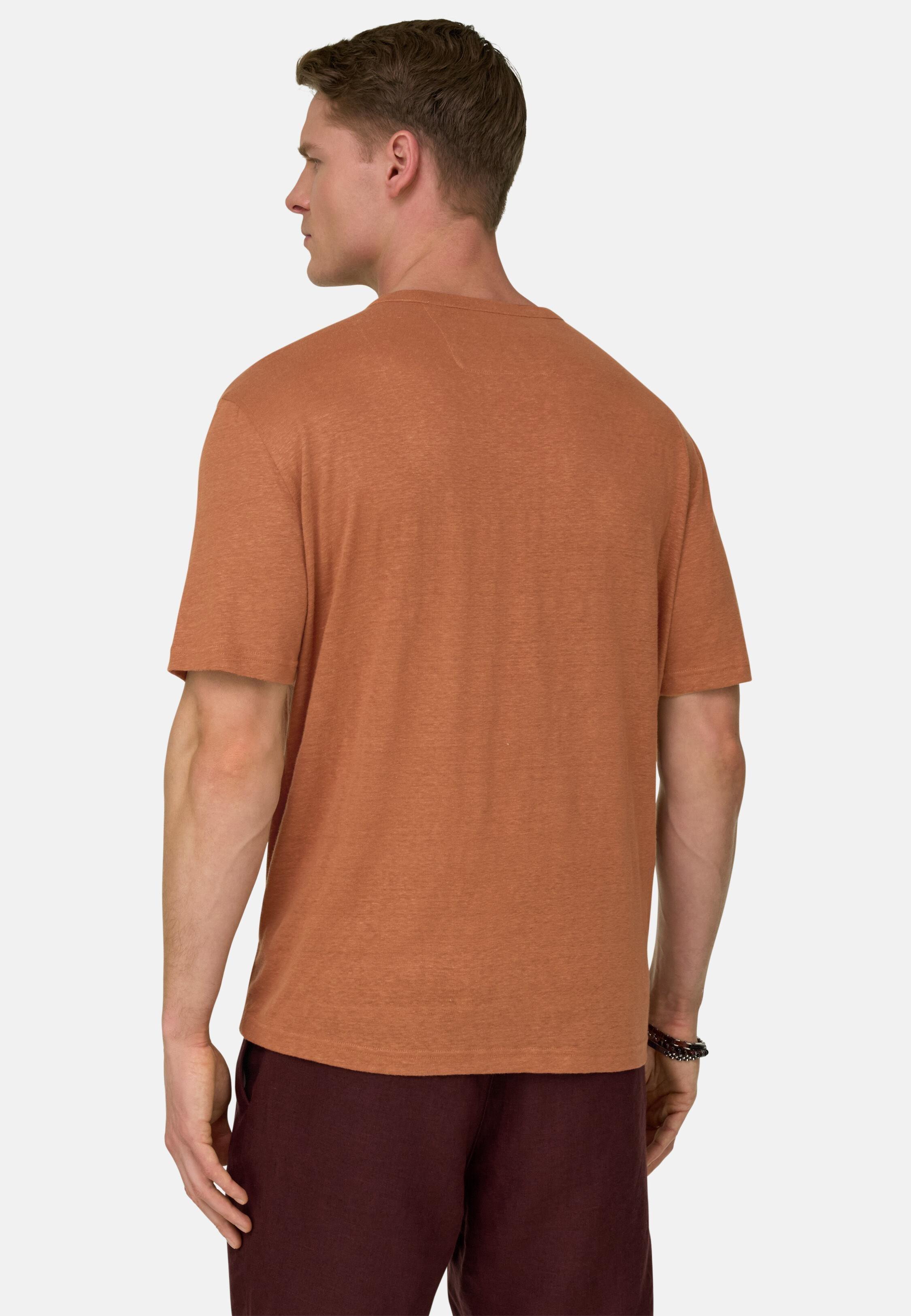قميص تي شيرت من جيرسي الكتان المرن باللون الصدئي (Rust), 3901_RUST, large image number 1