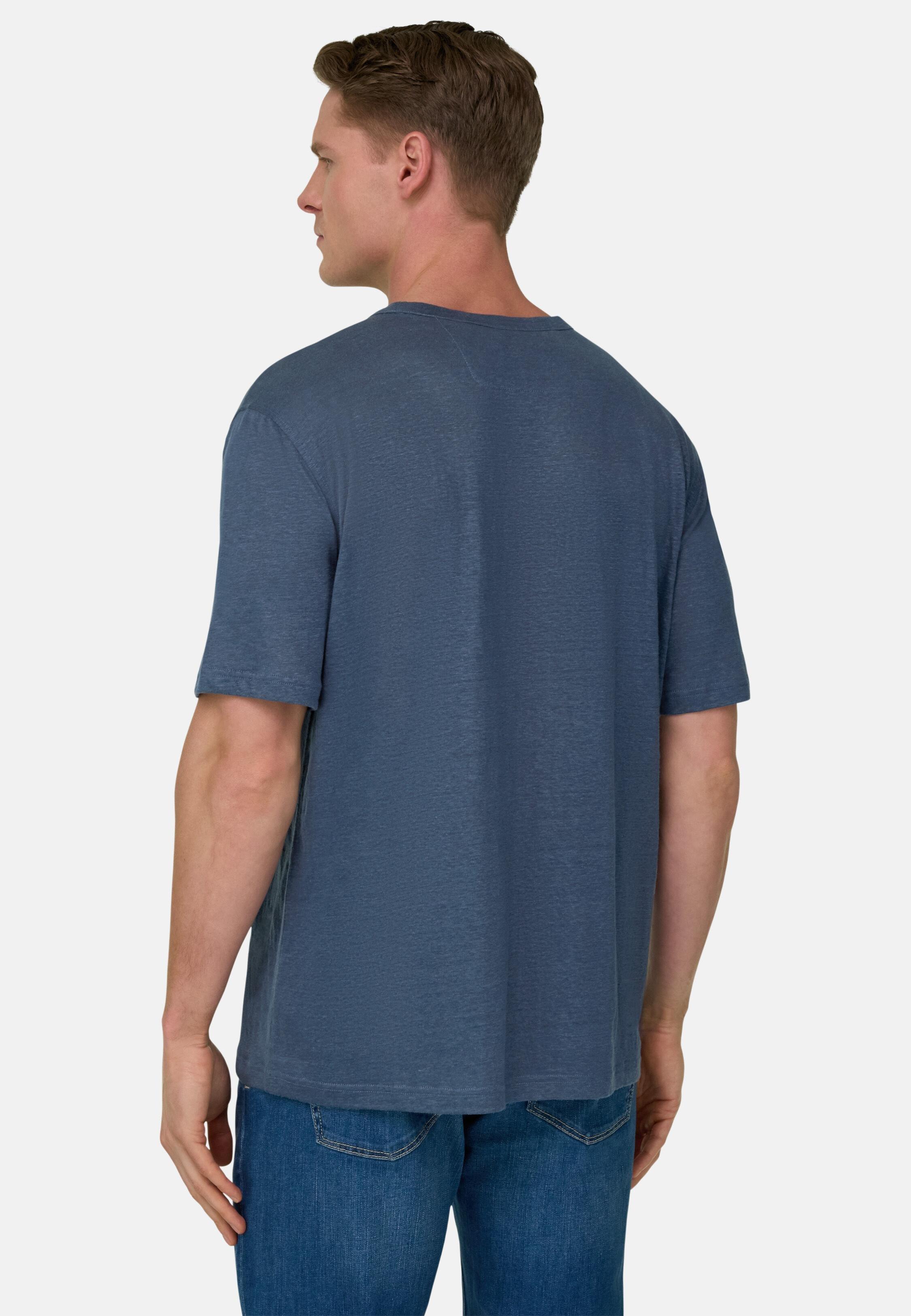 T-Shirt in Stretch Linen Jersey, Air-Blue, Air-blue, large image number 2