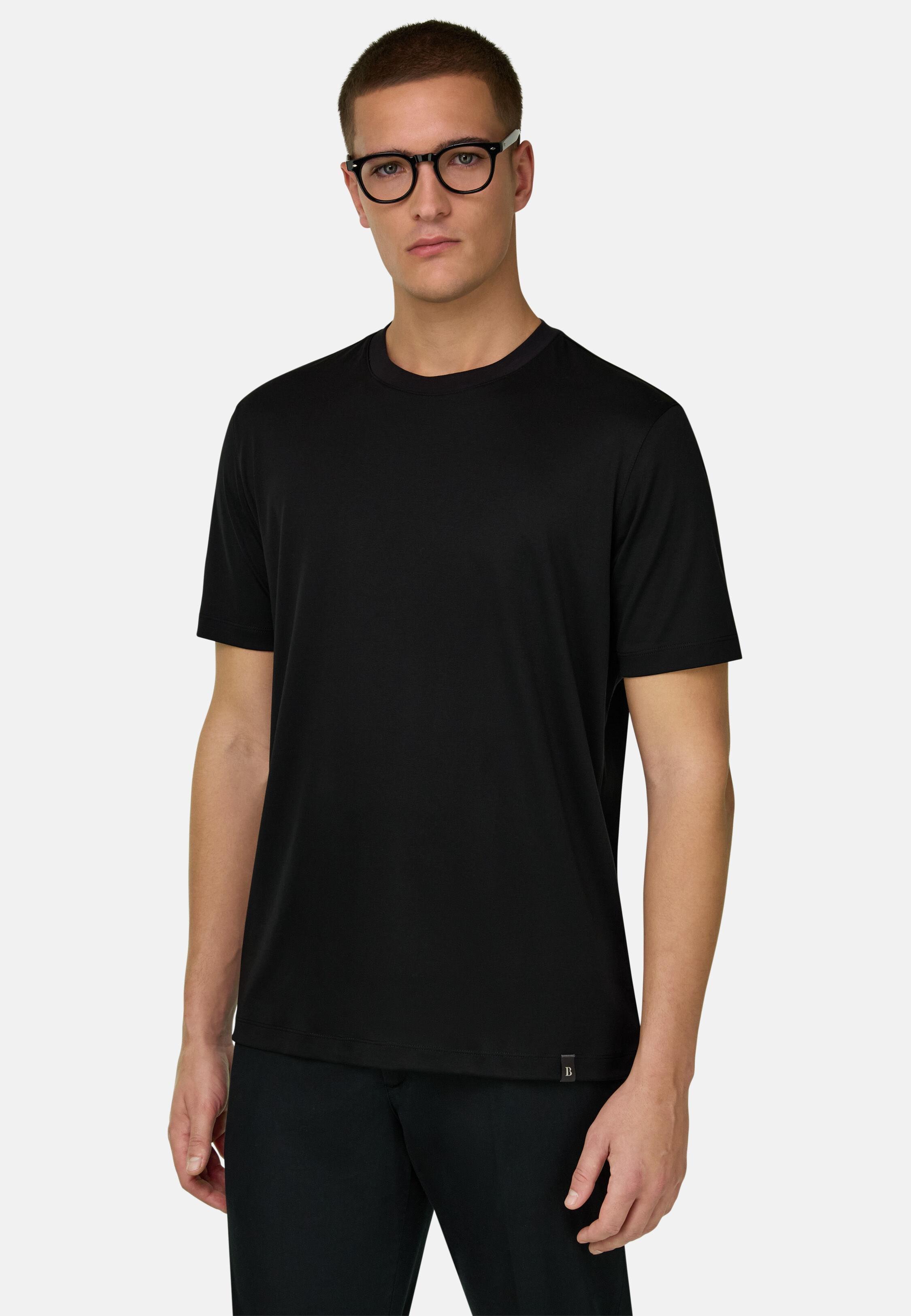 Silk T-Shirt Black, 3901_BLAC, medium