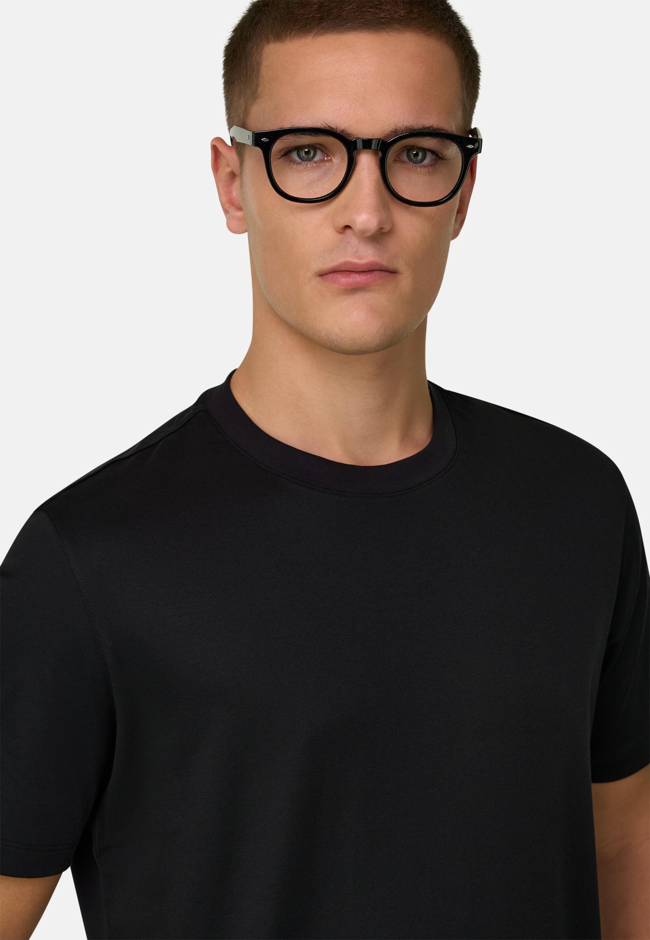 Silk Blend T-Shirt Black, Black, large image number 2