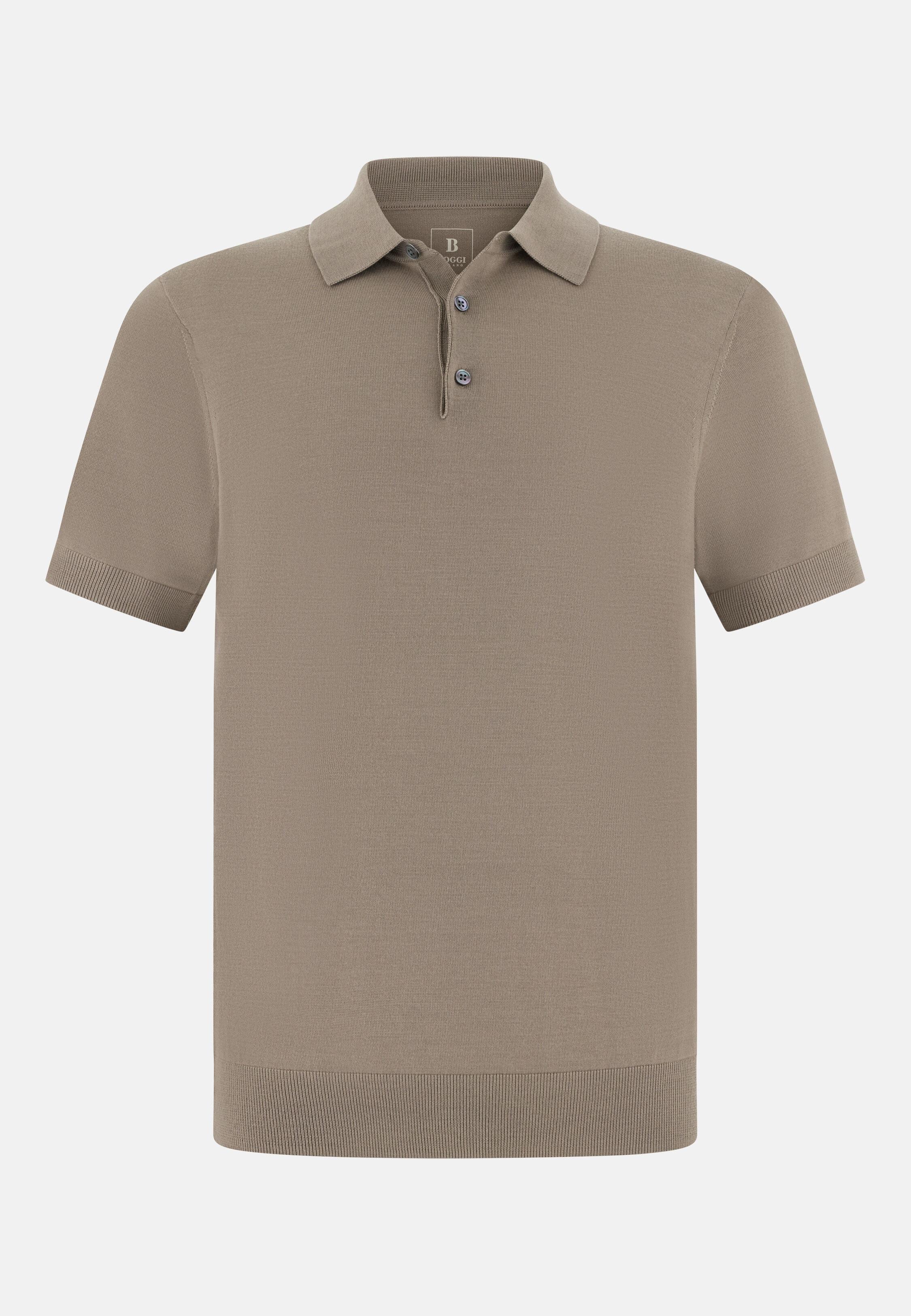 قميص بولو تريكو من صوف فائق النعومة بني, Taupe, large image number 3