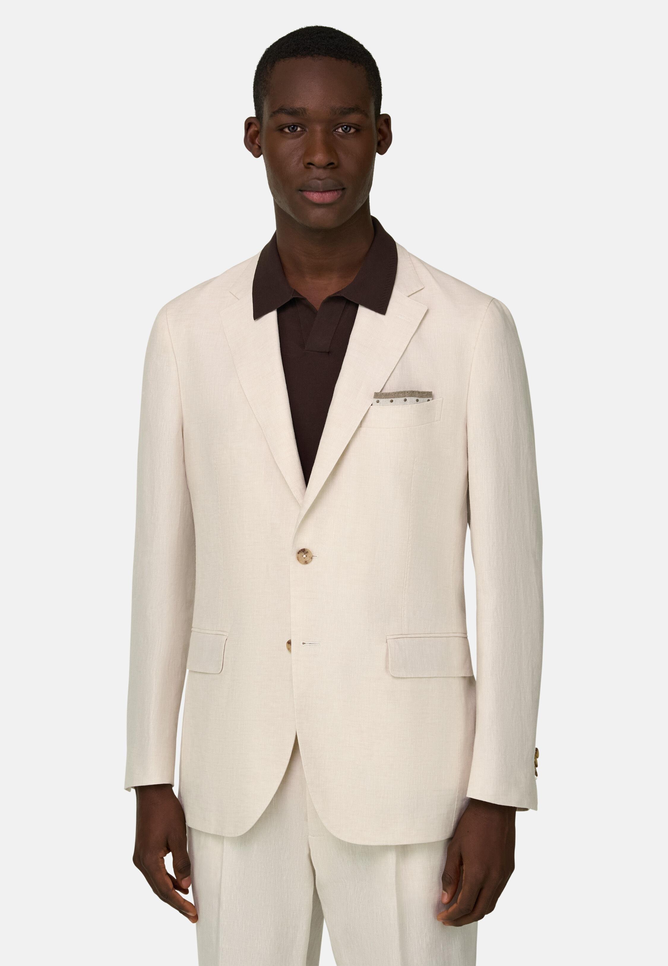 Pure Linen Suit, Cream, large image number 0