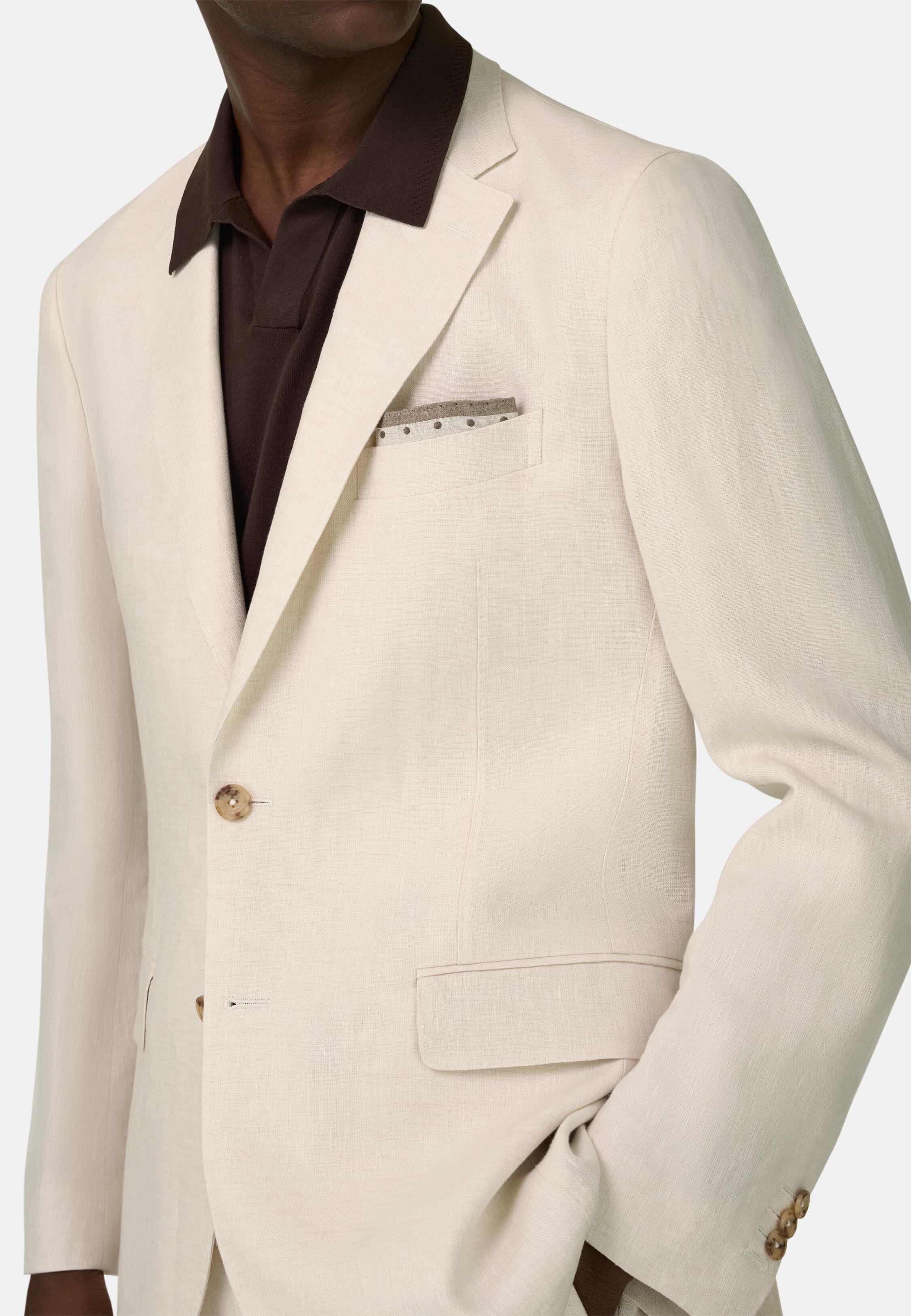 Pure Linen Suit, Cream, large image number 2