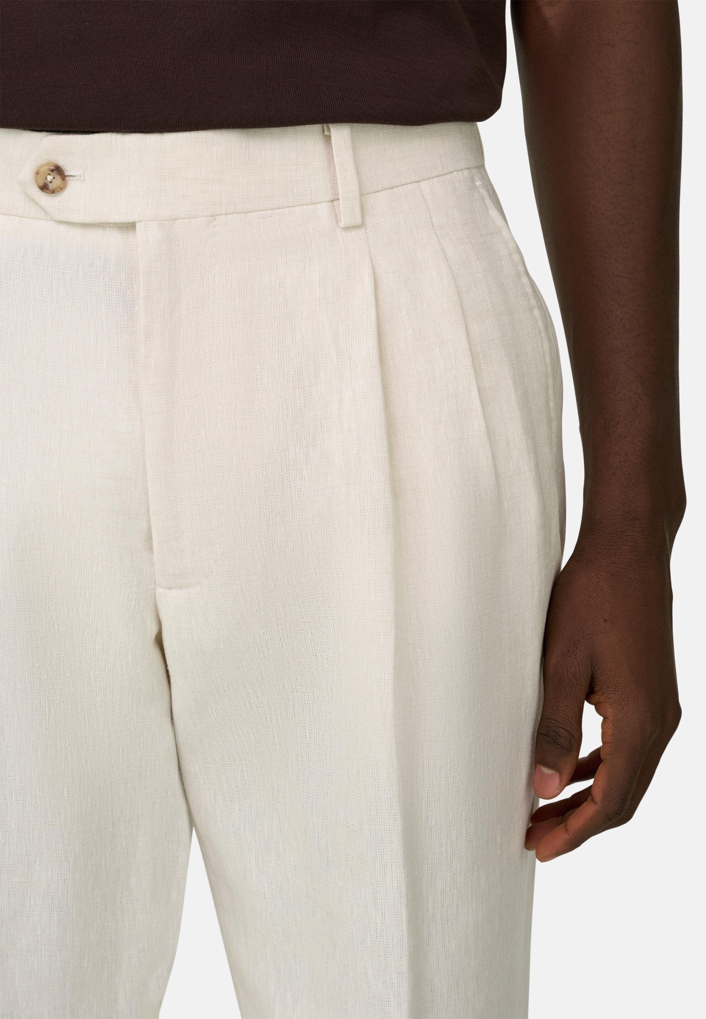 Pure Linen Suit, Cream, large image number 3