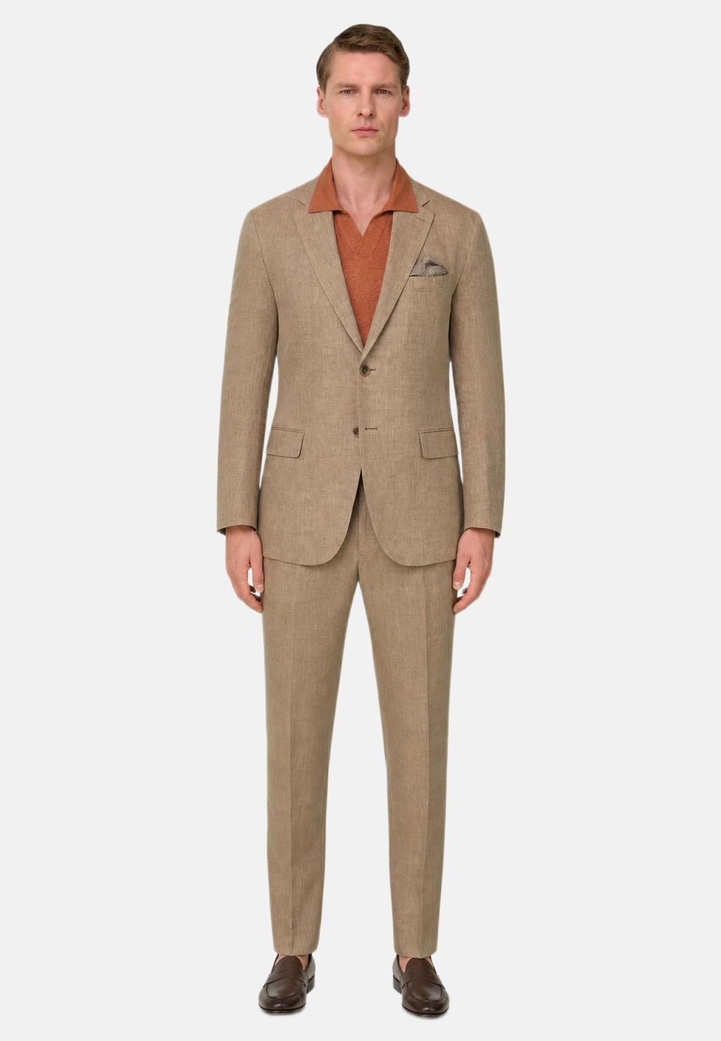 Pure Linen Suit Beige, Beige, medium