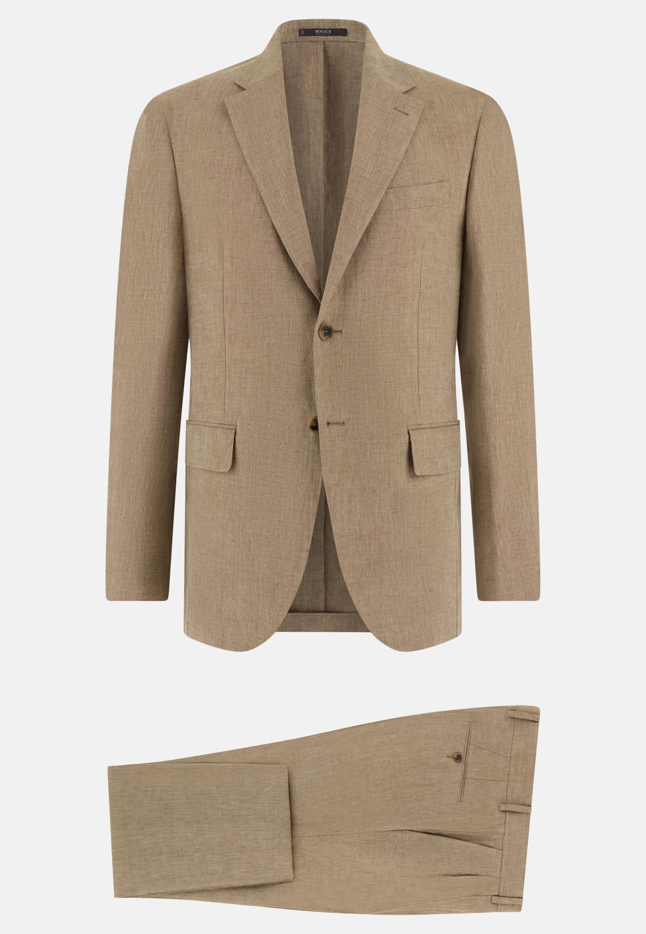 Pure Linen Suit Beige, Beige, large image number 5