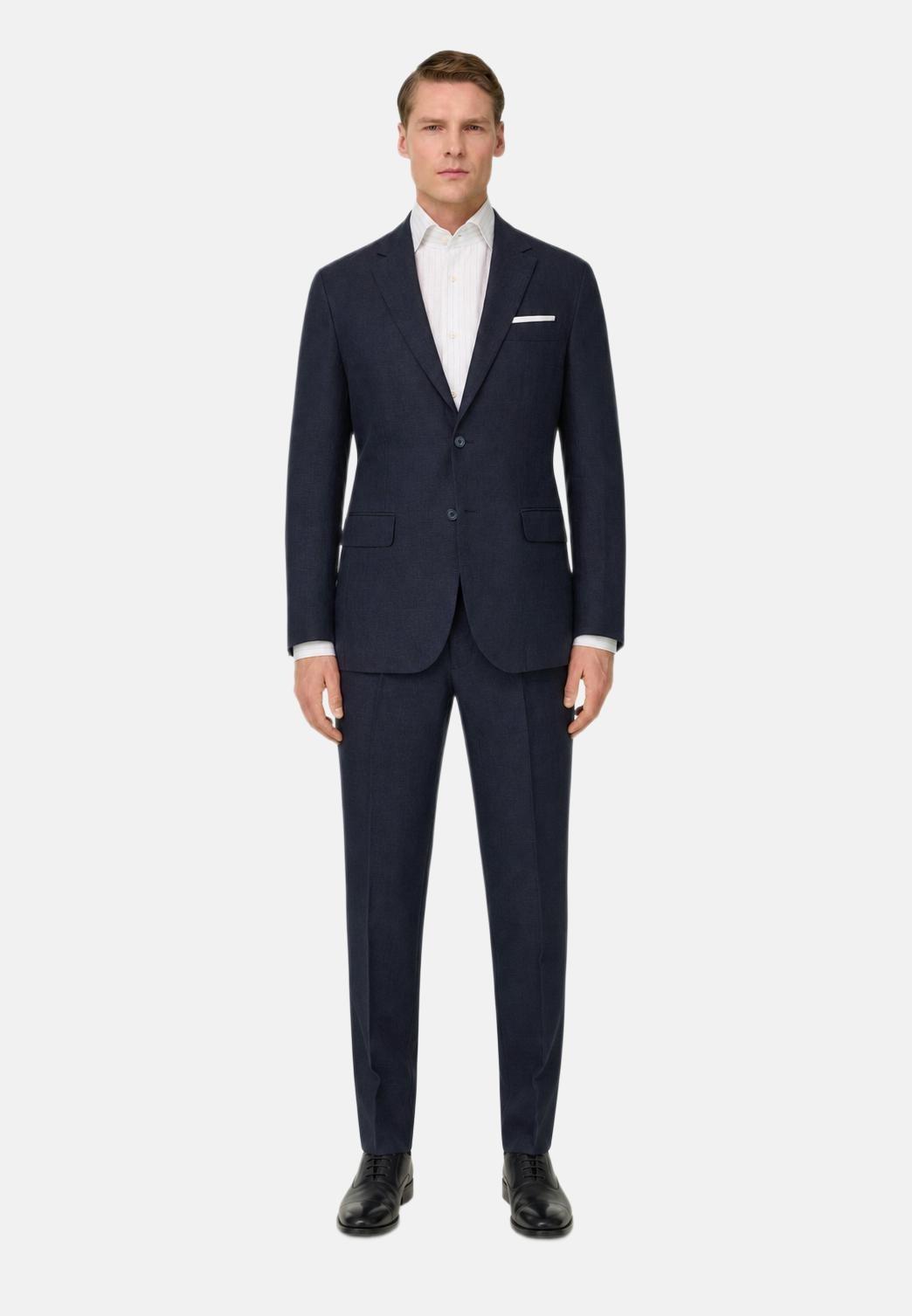 Pure Linen Suit Navy blue, Navy blue, medium