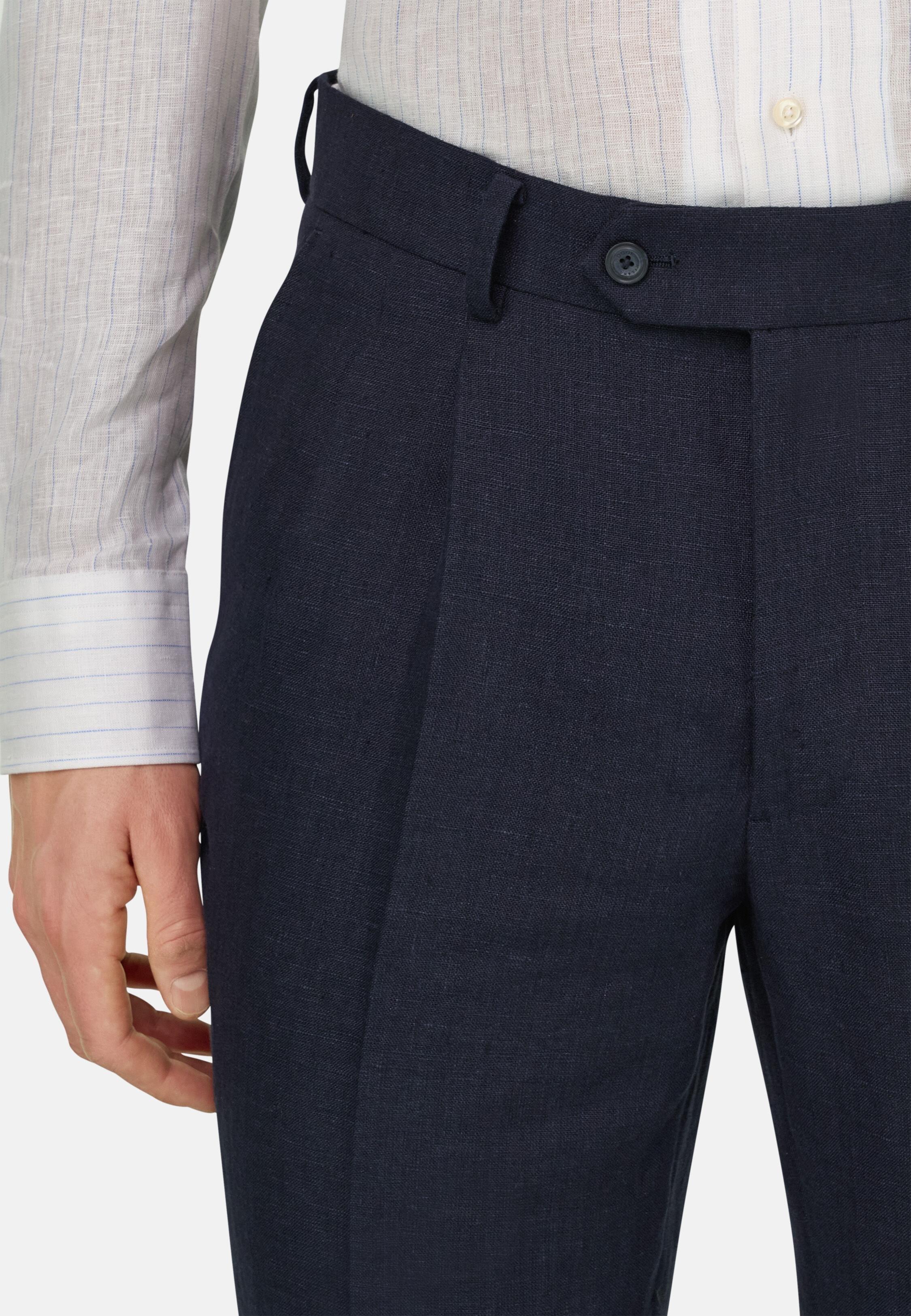 Pure Linen Suit Navy blue, Navy blue, large image number 3