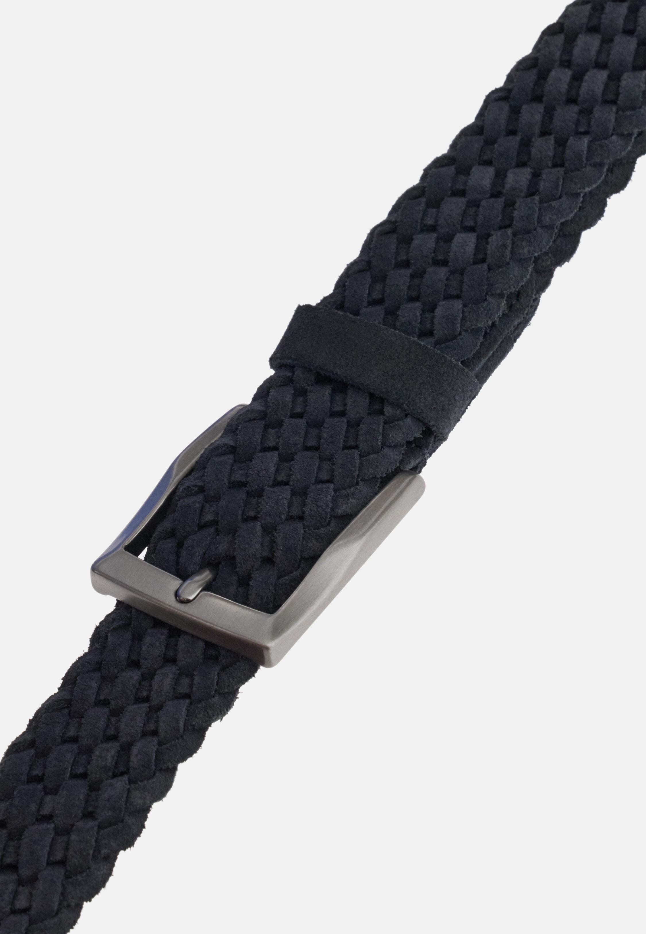 حزام من الشمواه المنسوج كحلي, Navy blue, large image number 1