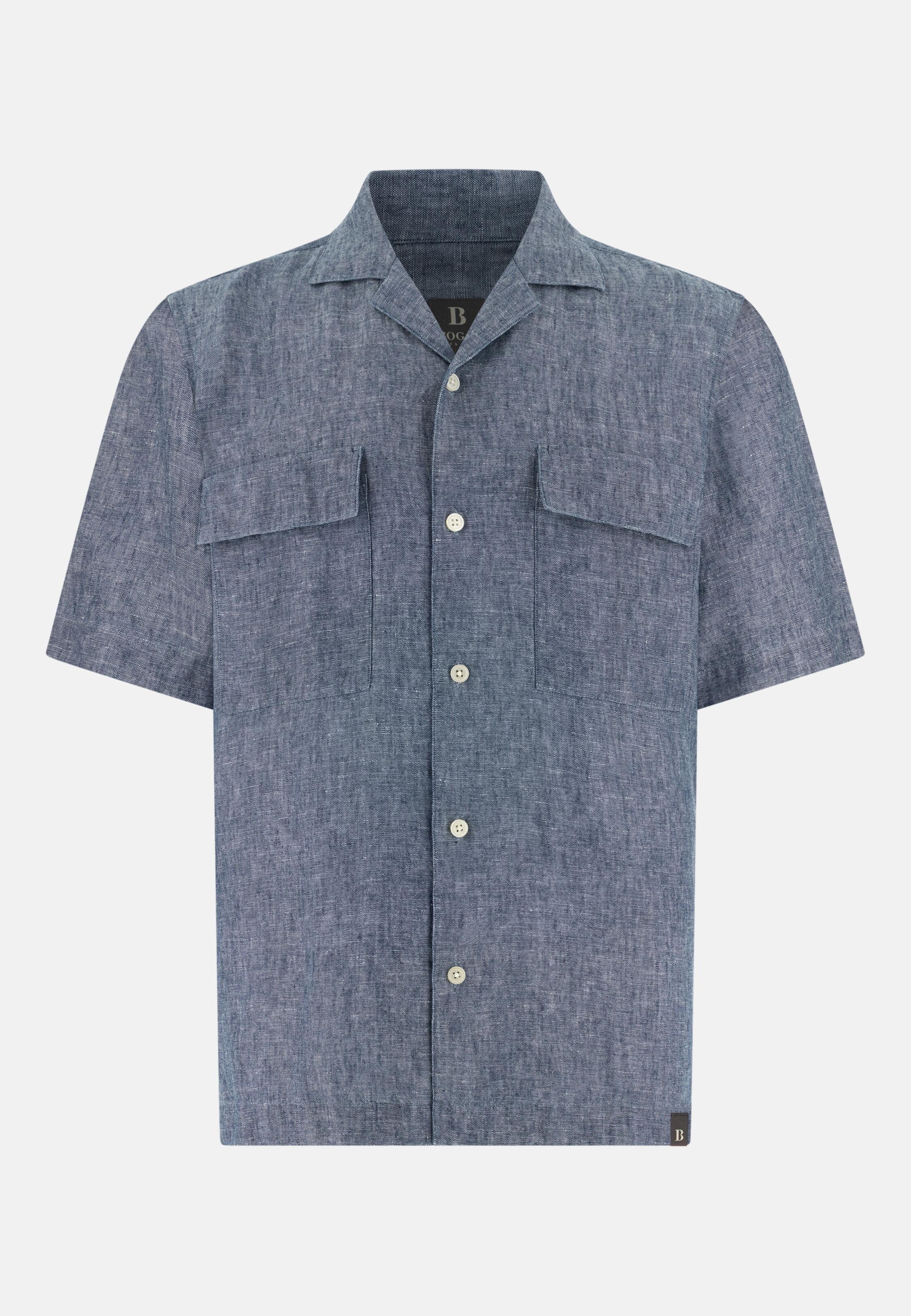 قميص بياقة مفتوحة أزرق, Medium Blue, large image number 4