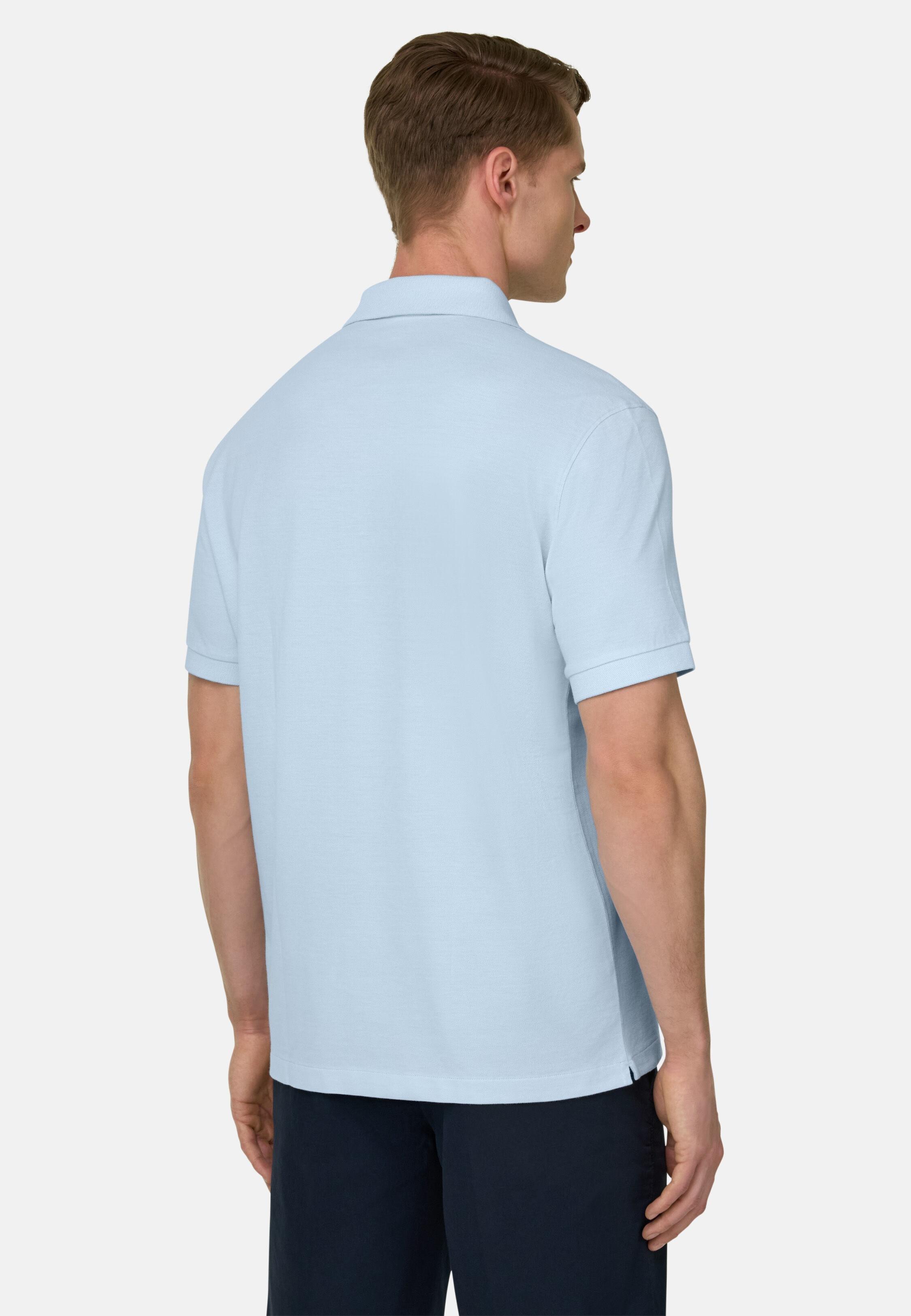Oxford Cotton Piqu&eacute; Polo Shirt, Light Blue, large image number 1