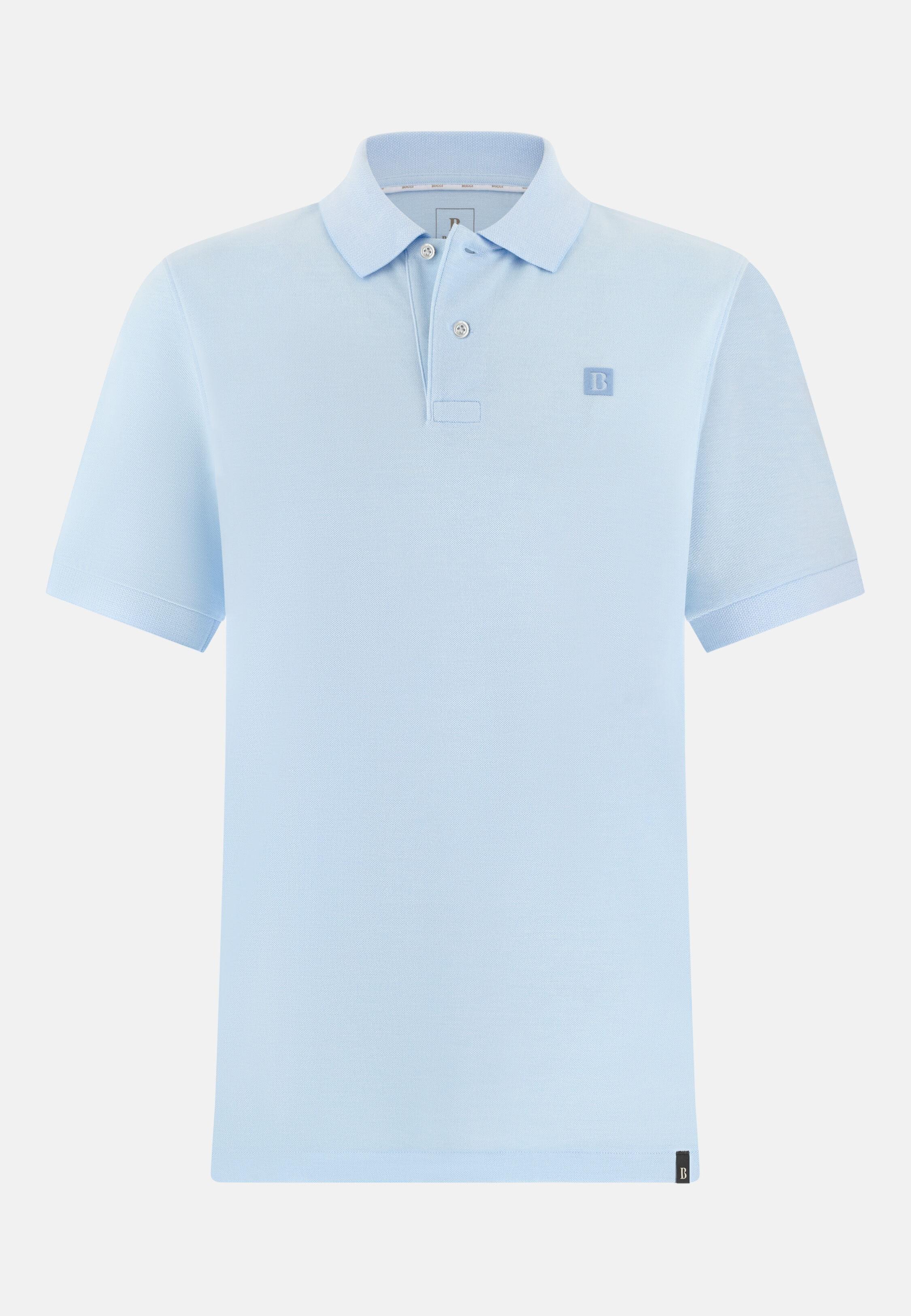 Oxford Cotton Piqu&eacute; Polo Shirt, Light Blue, large image number 3
