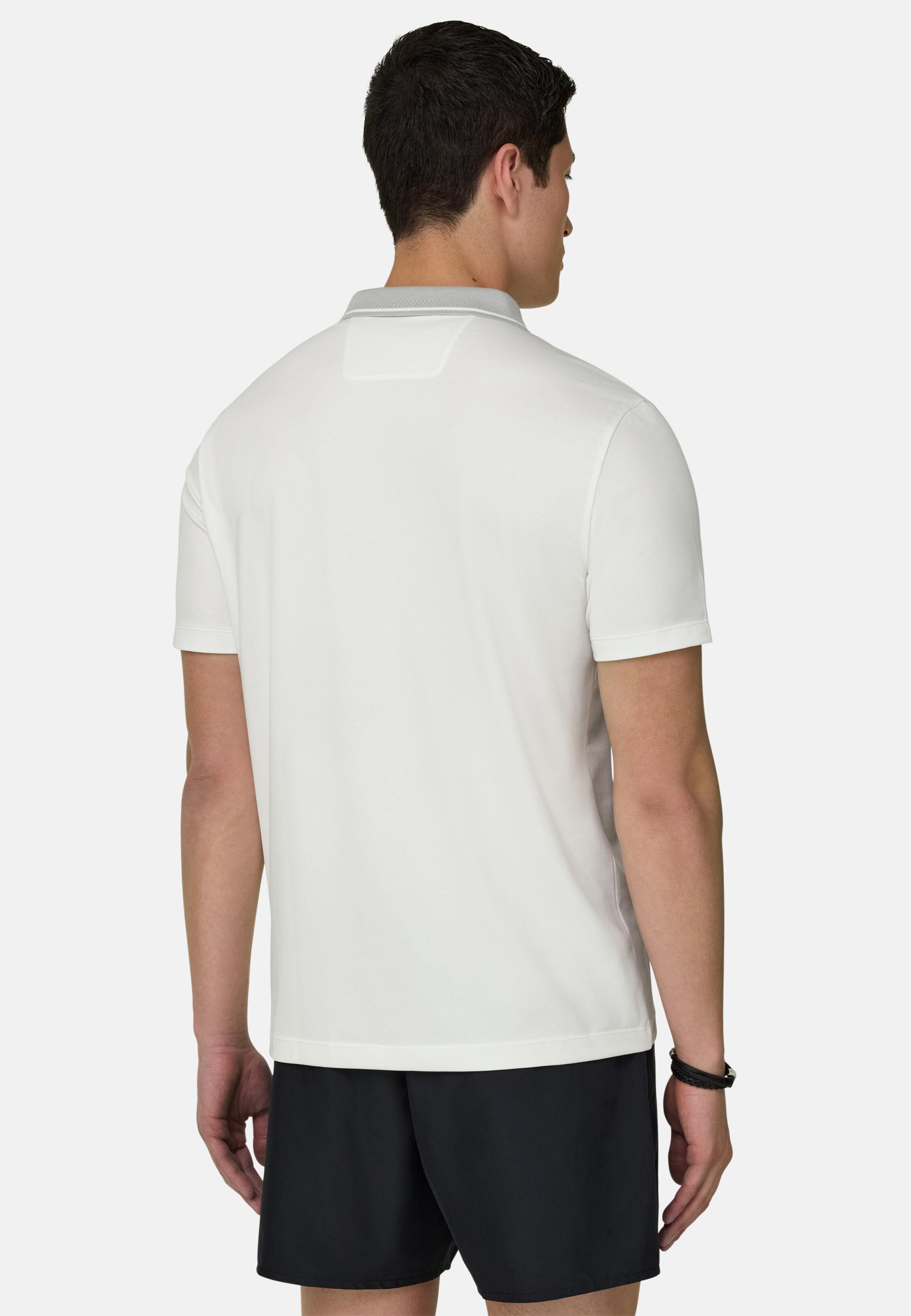 High-Performance Piqu&eacute; Polo Shirt with S-Caf&egrave;&reg; Yarn White, White, large image number 1