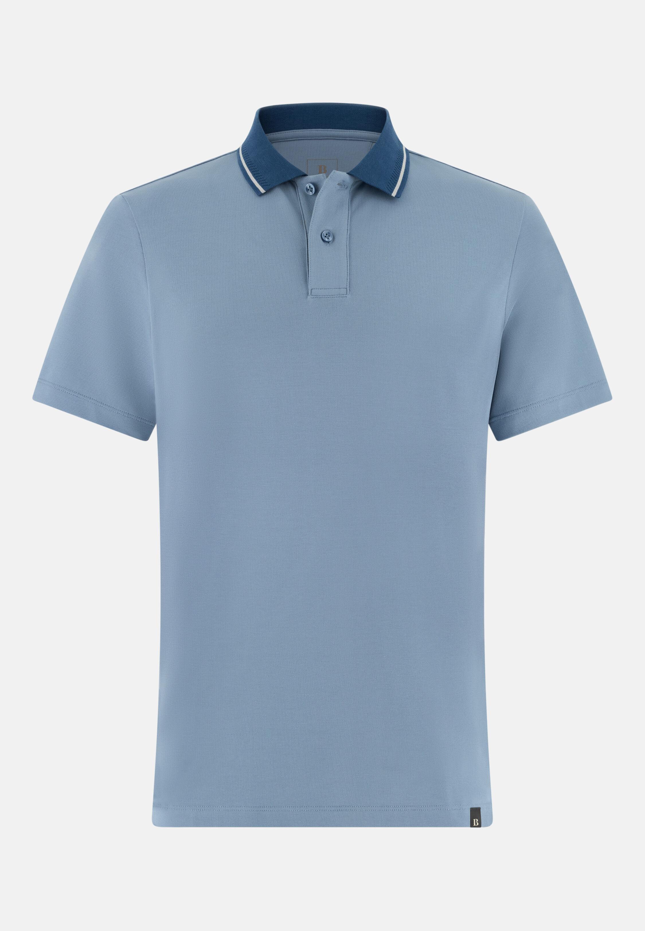 High-Performance Piqu&eacute; Polo Shirt with S-Caf&egrave;&reg; Yarn, Light Blue, large image number 3