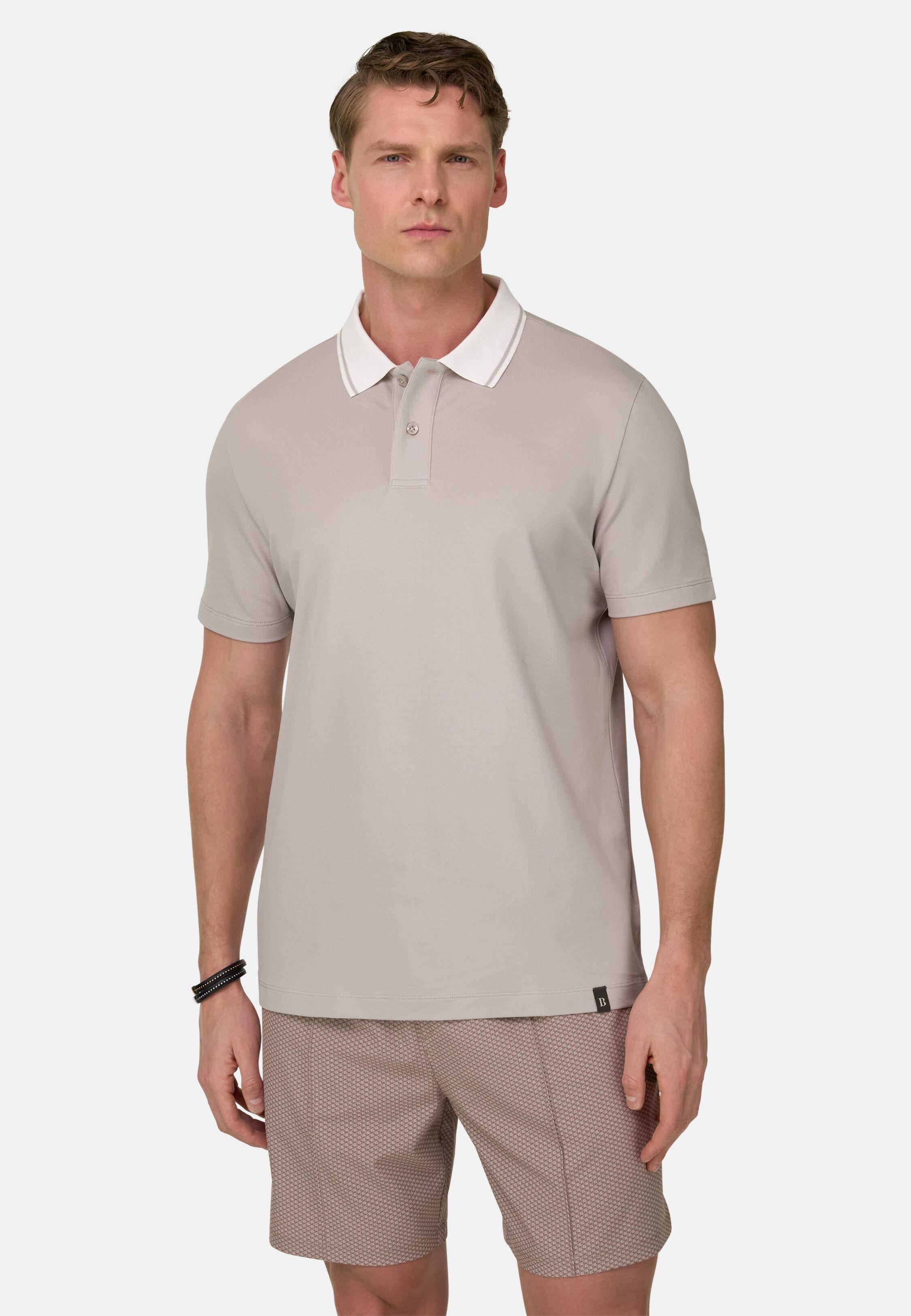 High-Performance Piqu&eacute; Polo Shirt with S-Caf&egrave;&reg; Yarn Sand, Sand, medium