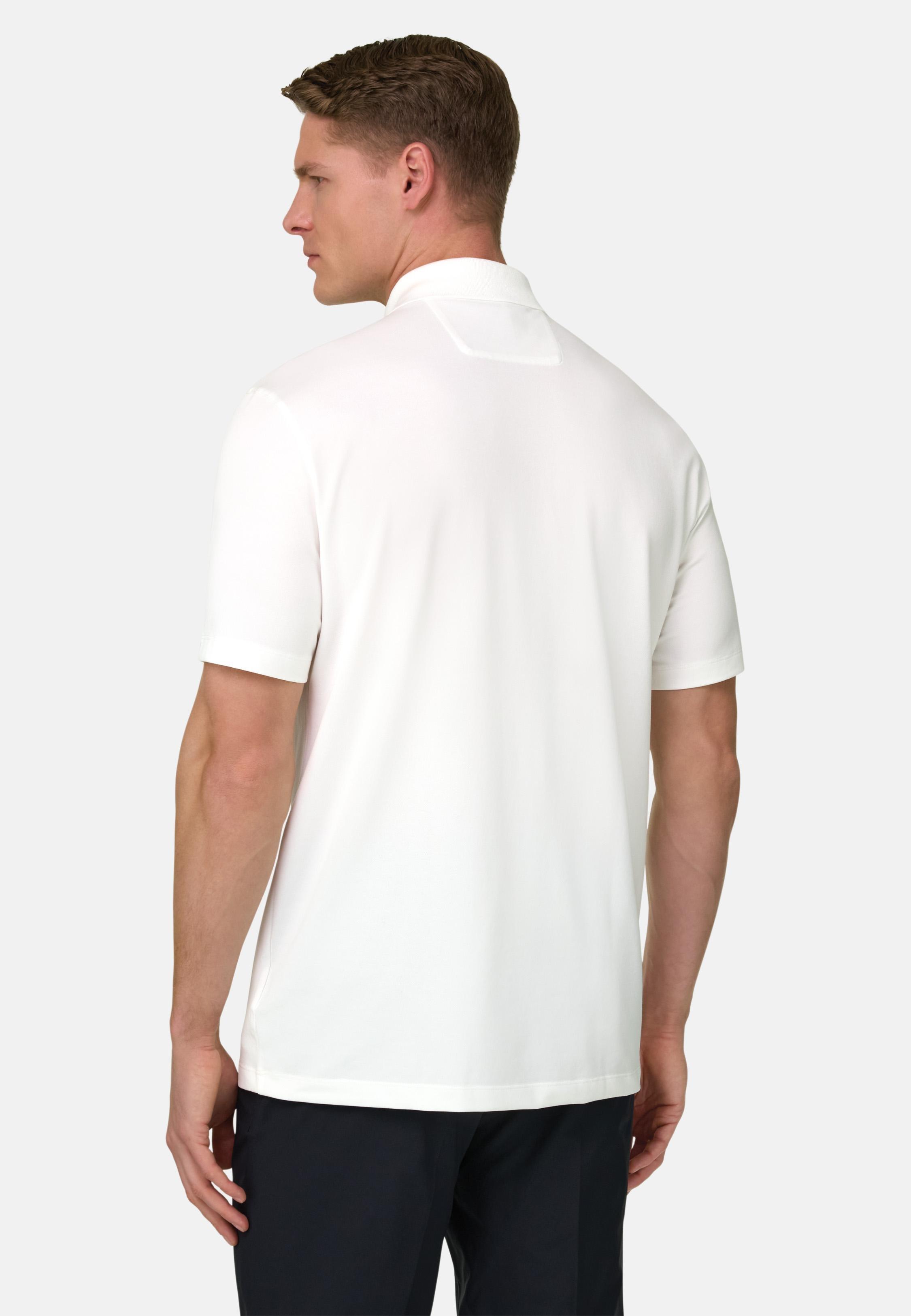 High-Performance Pique Polo Shirt With S. Cafe Yarn White, White, large image number 1