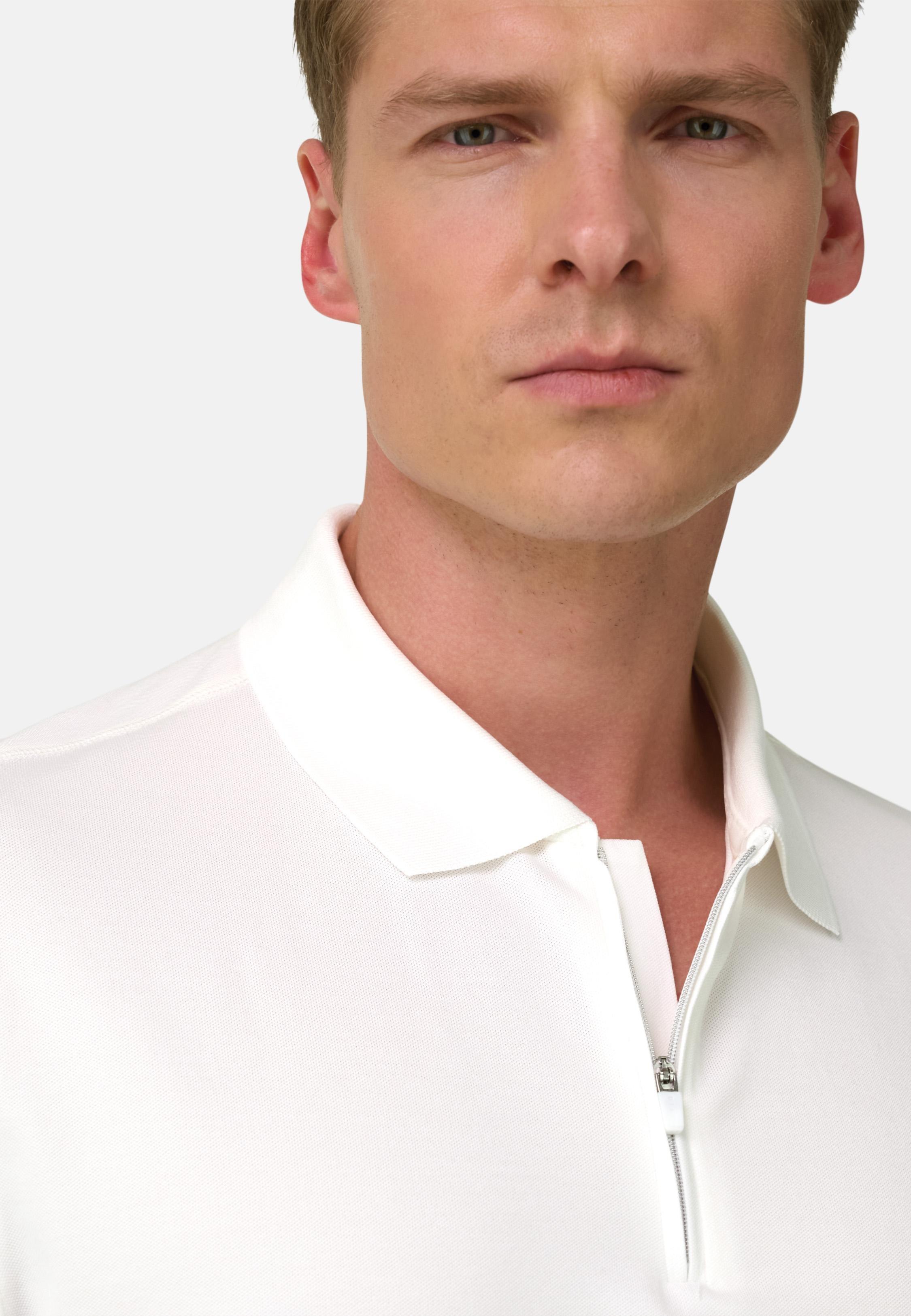 High-Performance Pique Polo Shirt With S. Cafe Yarn White, White, large image number 2