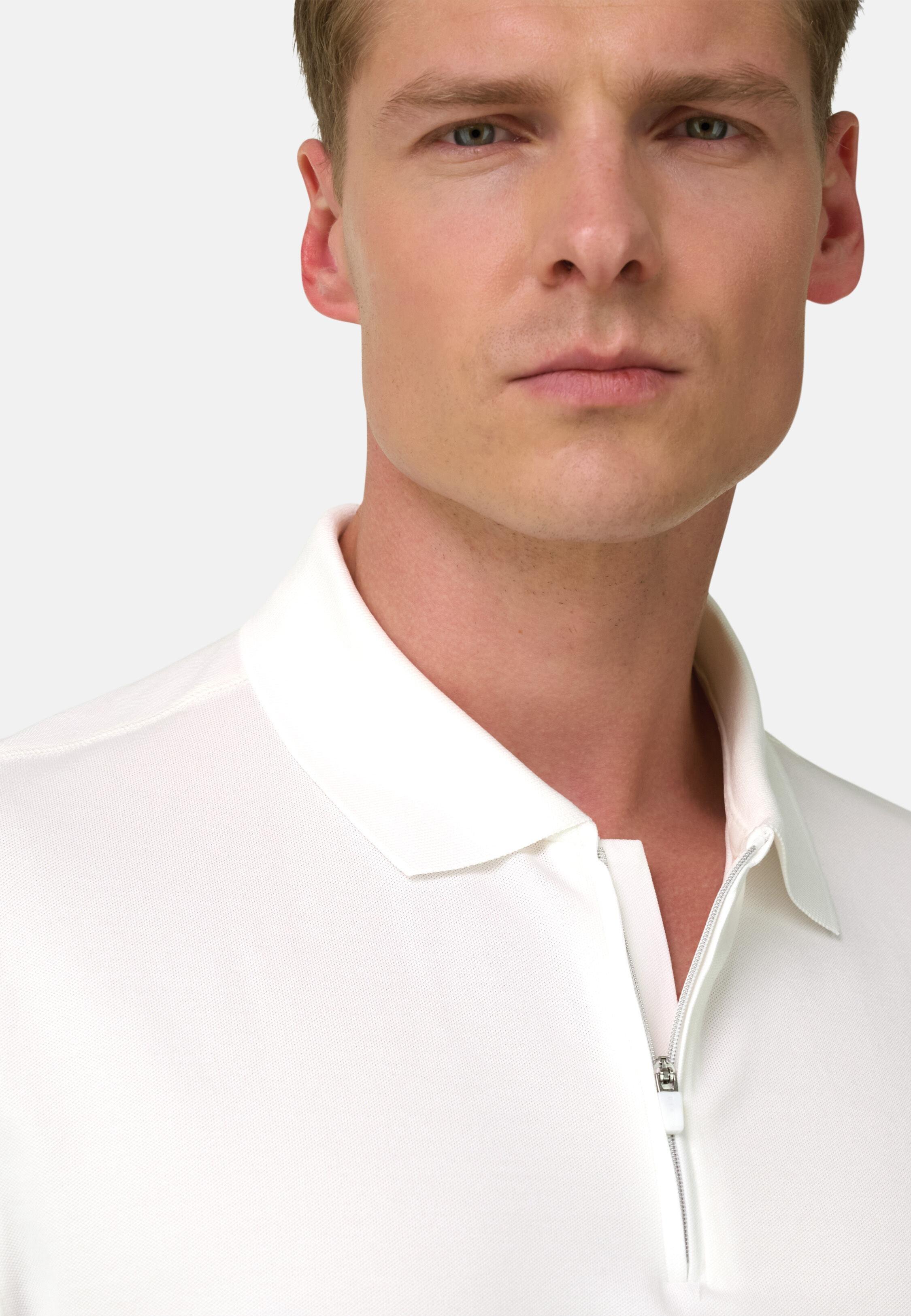 High-Performance Piqu&eacute; Polo Shirt with S.Caf&egrave;&reg; Yarn, White, White, large image number 2
