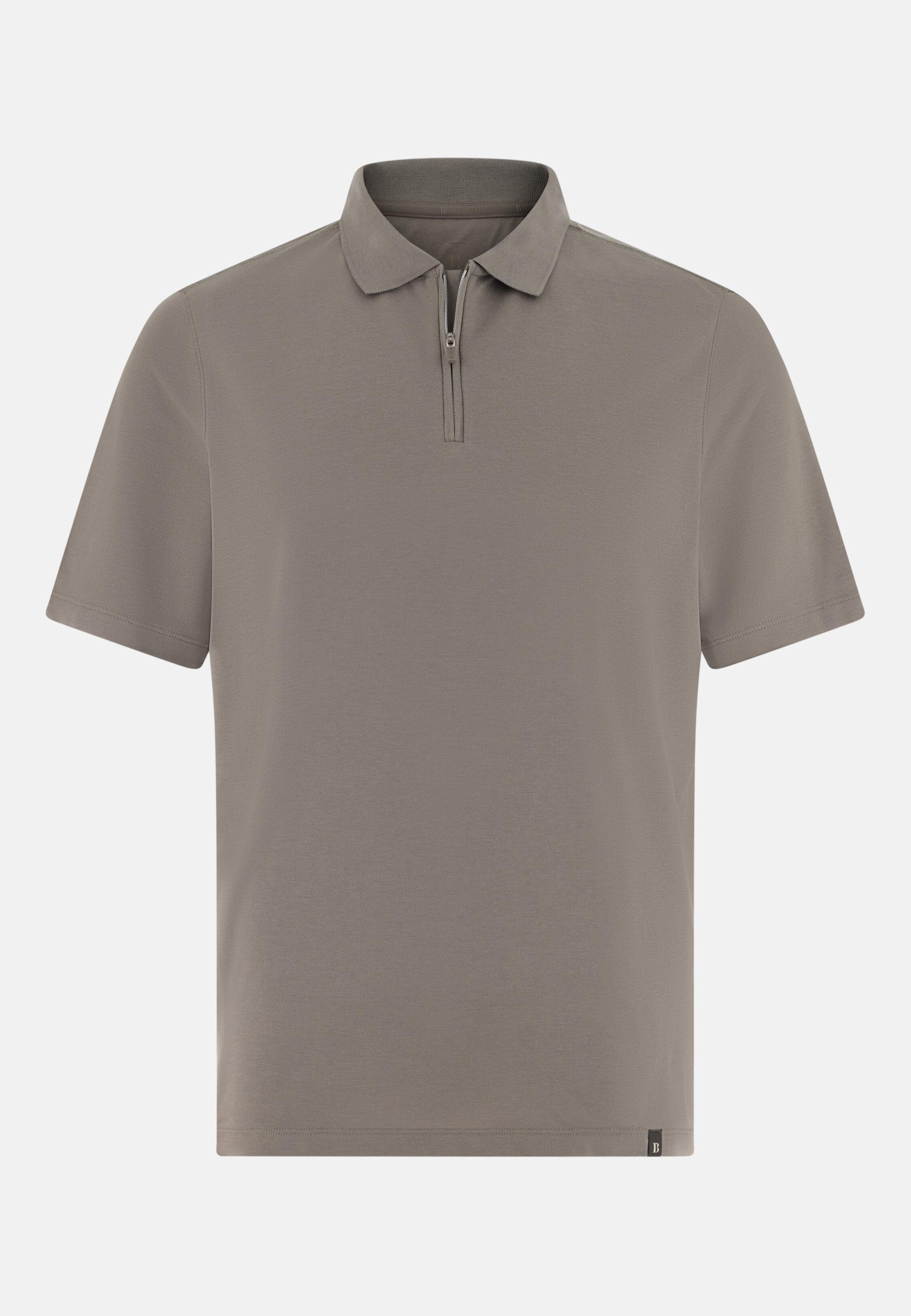 High-Performance Pique Polo Shirt With S. Cafe Yarn Brown, Mud, large image number 3